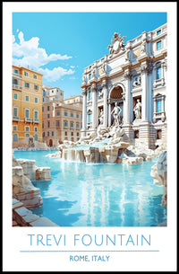 Trevi Fountain Artistry in Rome Travel Poster