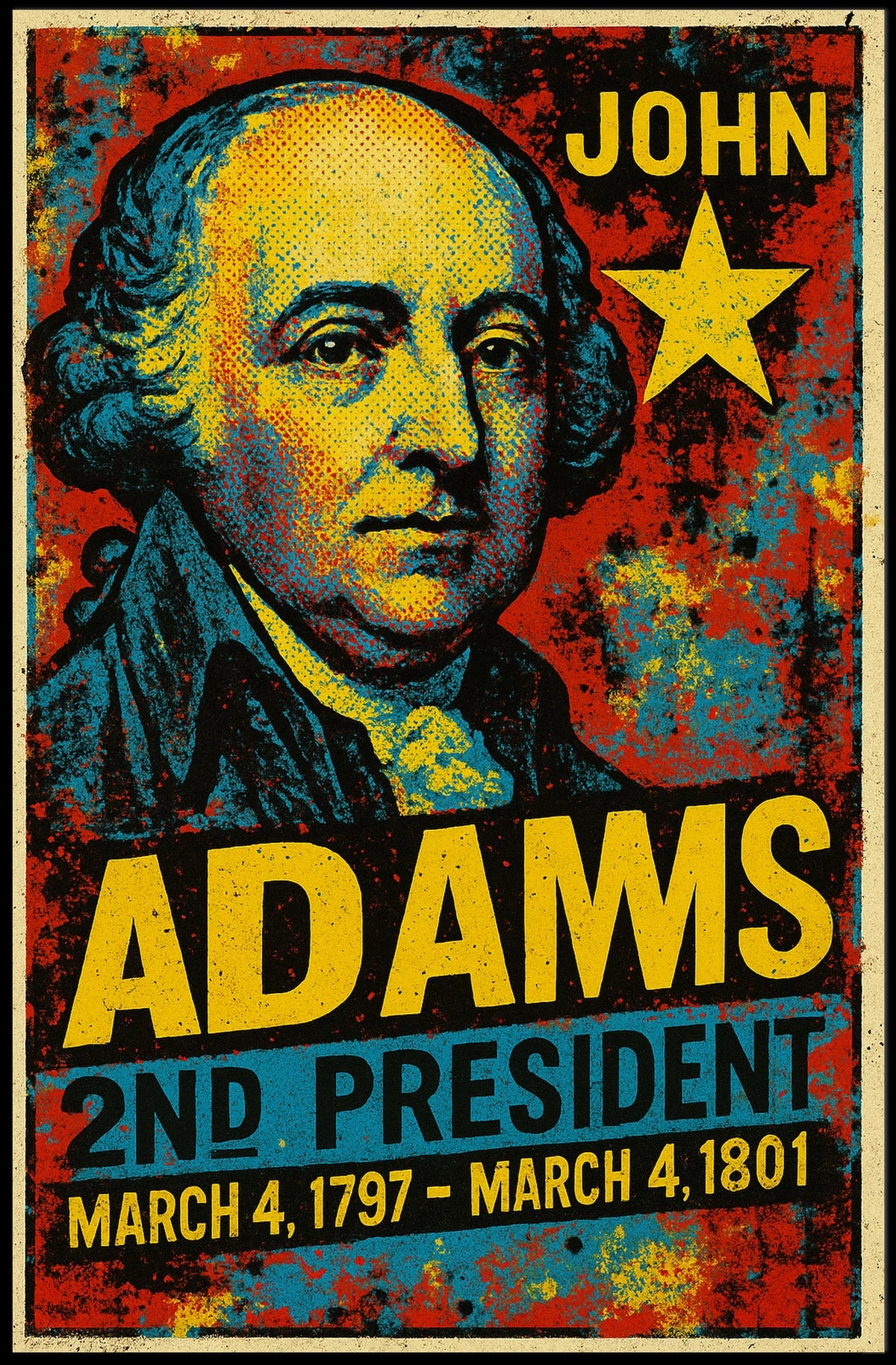 John Adams 2nd President of the United States Graffiti Pop Art Poster