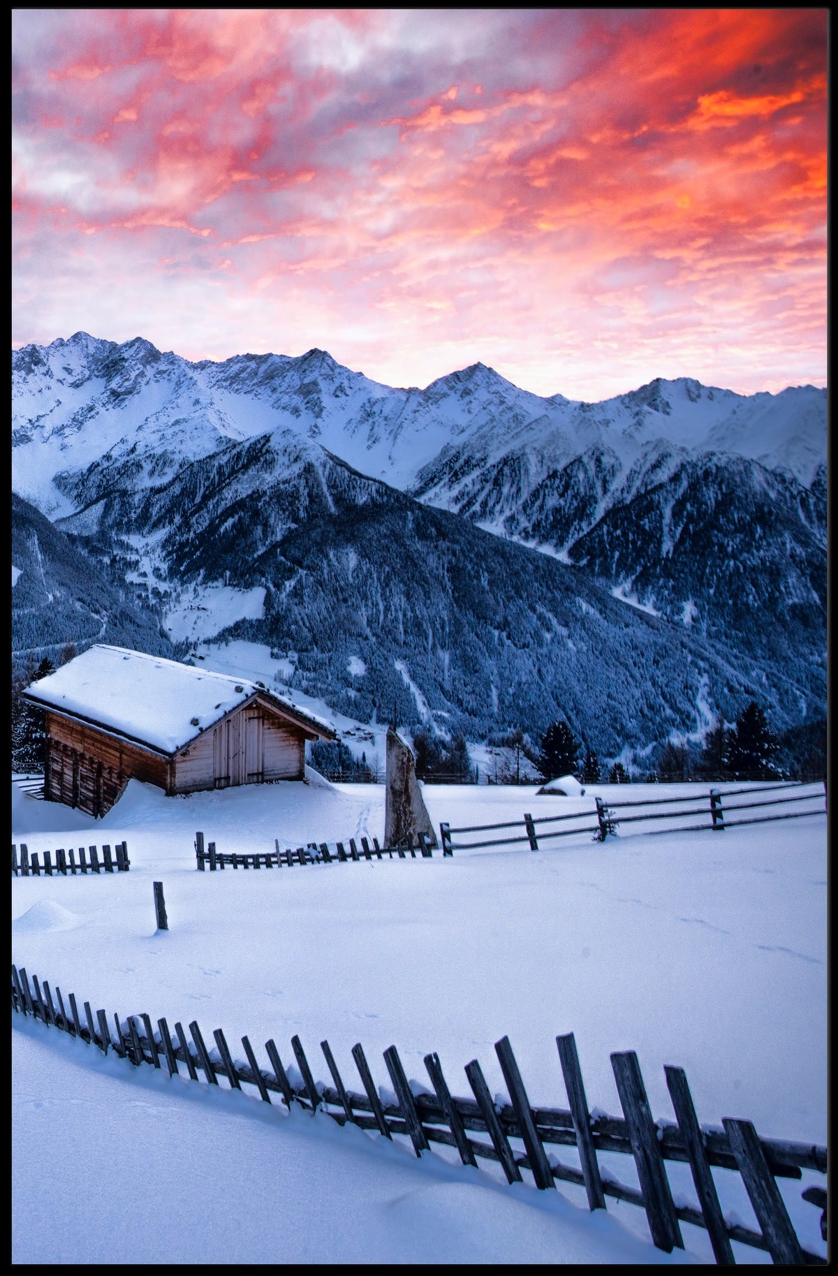 Winter Mountain Serenity Poster