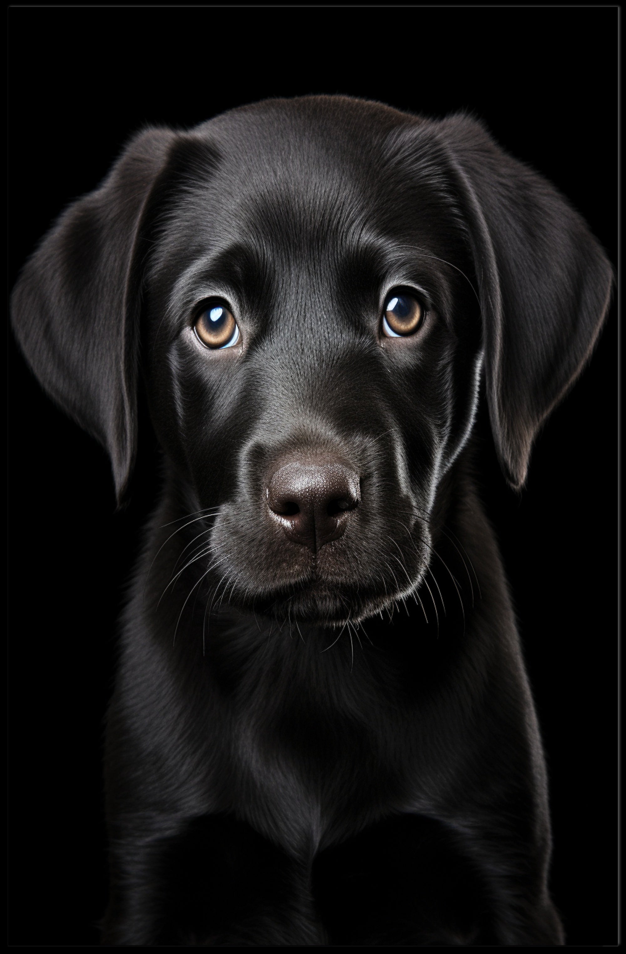 Portrait Of A Black Labrador Puppy Poster