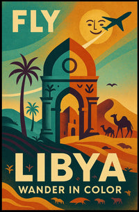 Wander in Color Libya Travel Adventure Poster PosterGoat