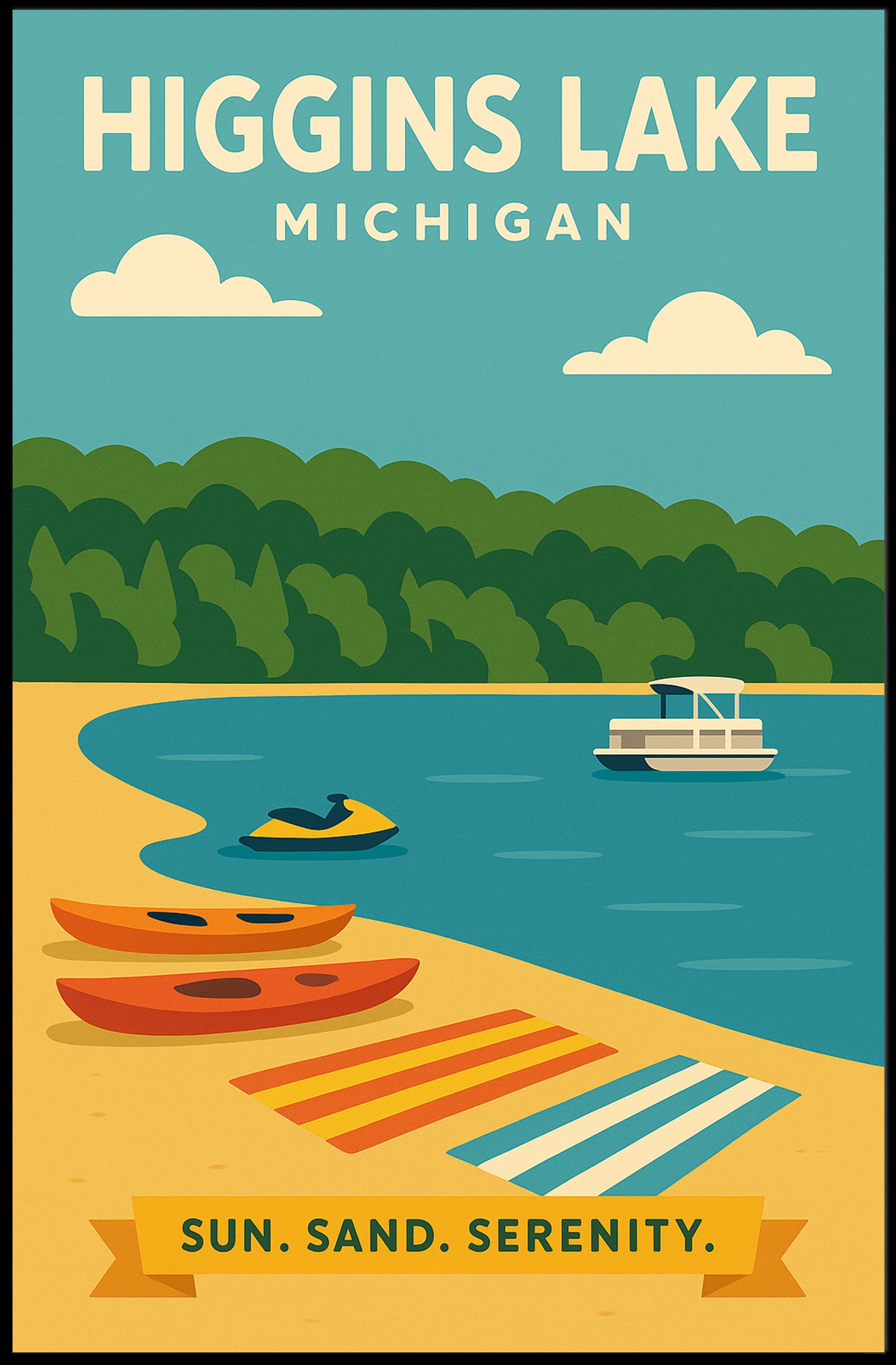 Higgins Lake Serenity Travel Poster