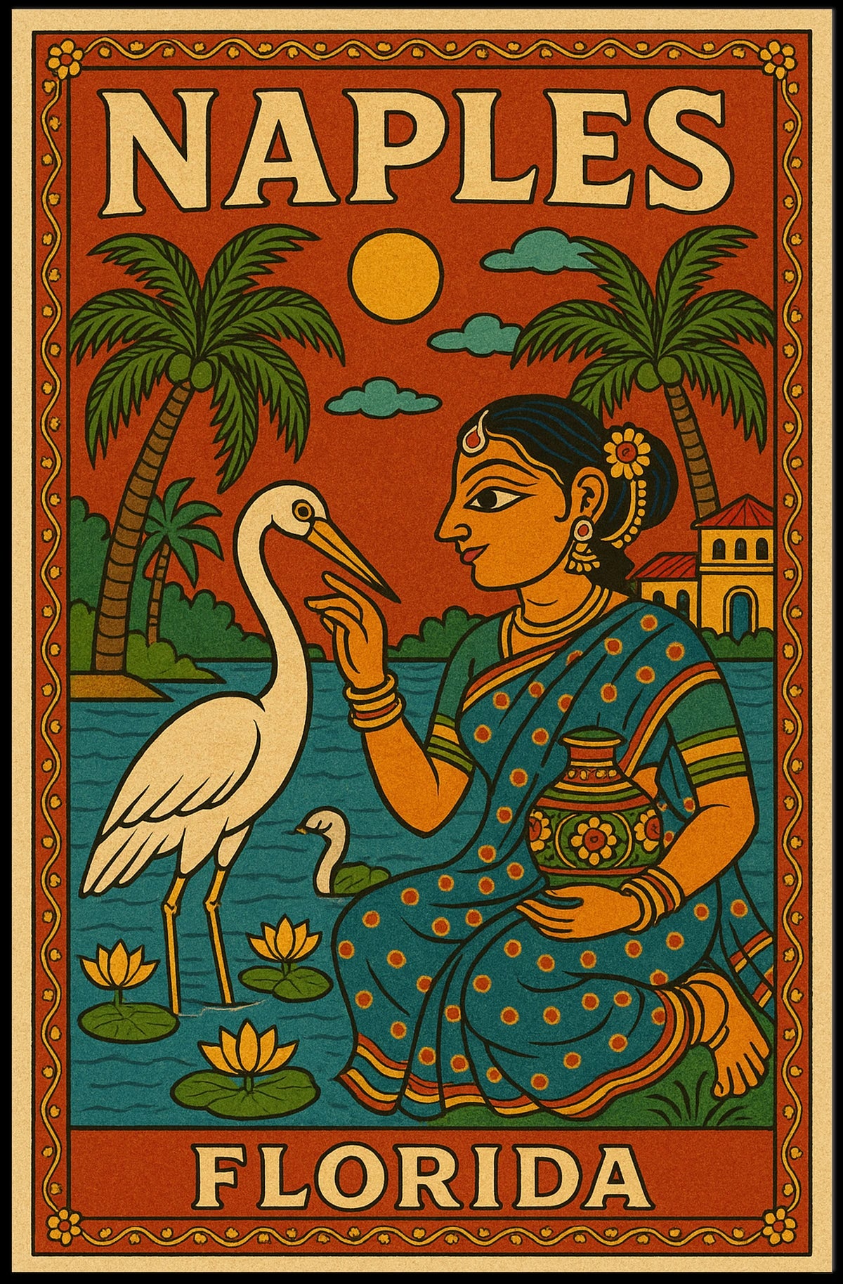 Naples Florida Cultural Fusion Poster Wall Art Print