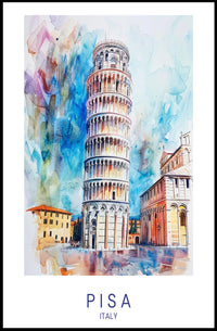 Leaning Tower of Pisa Art Travel Poster PosterGoat