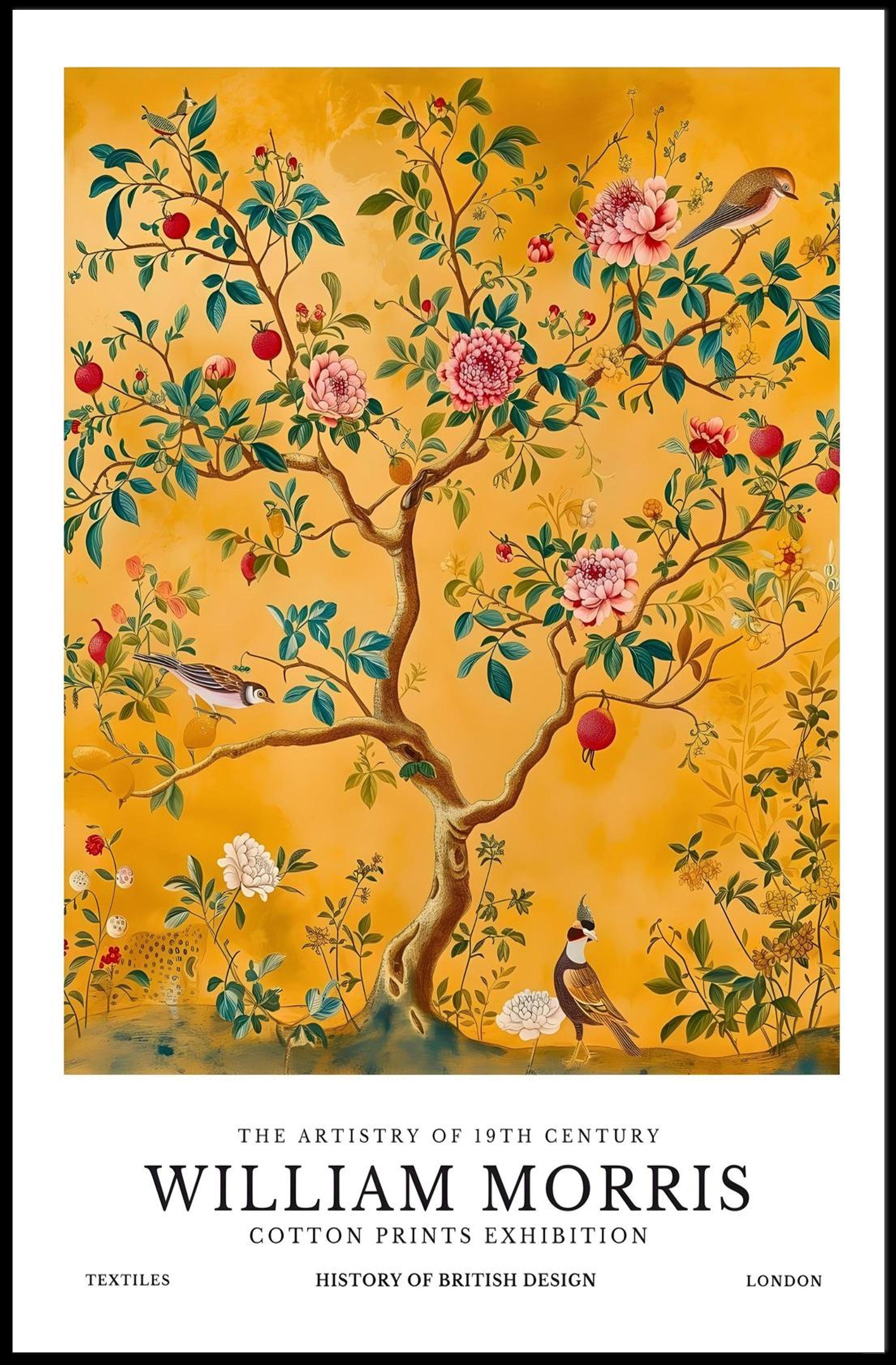 William Morris Vintage Cotton Prints Cultural Heritage Poster