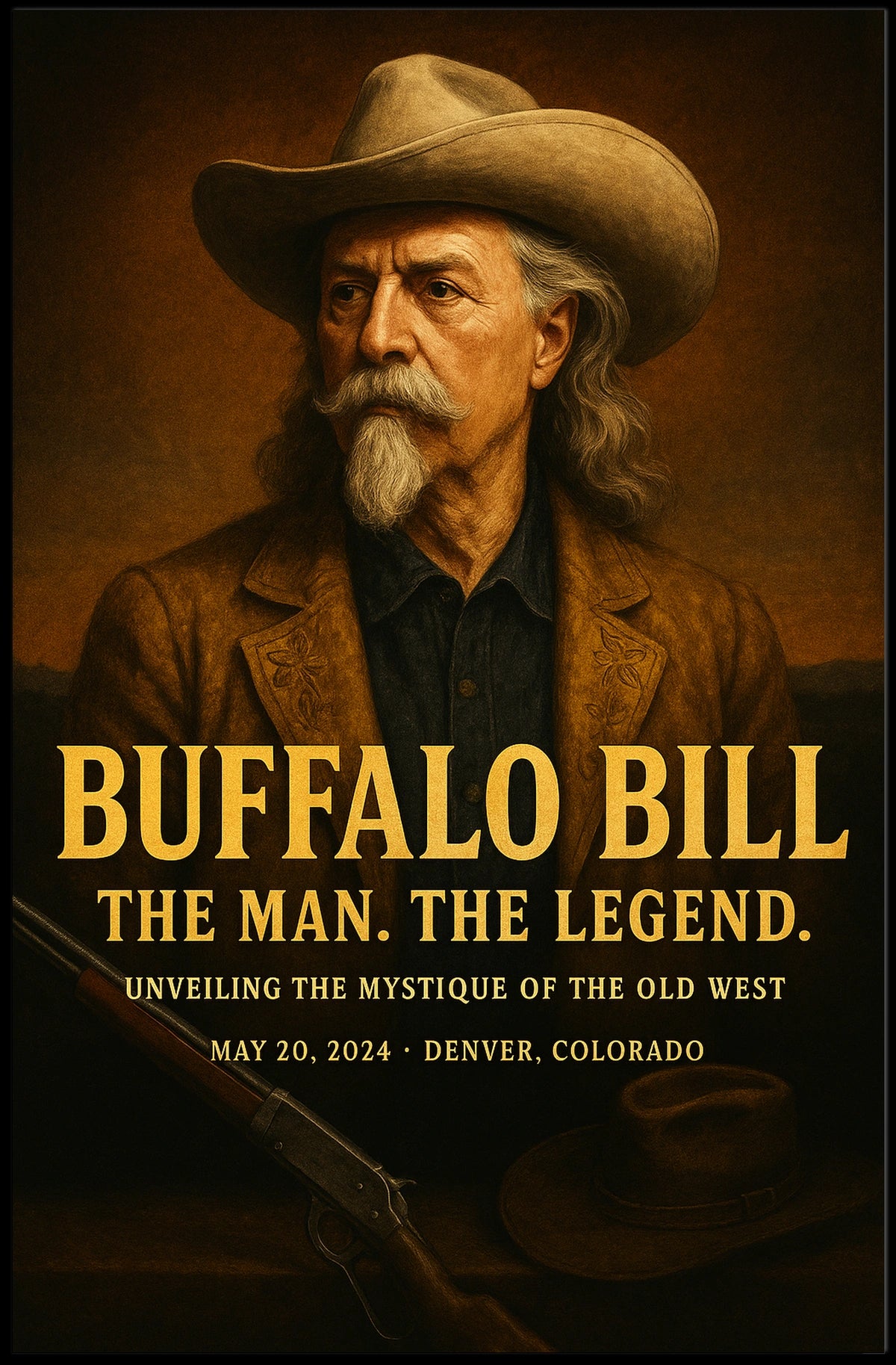 Buffalo Bill Wild West Show Poster Vintage Wall Art