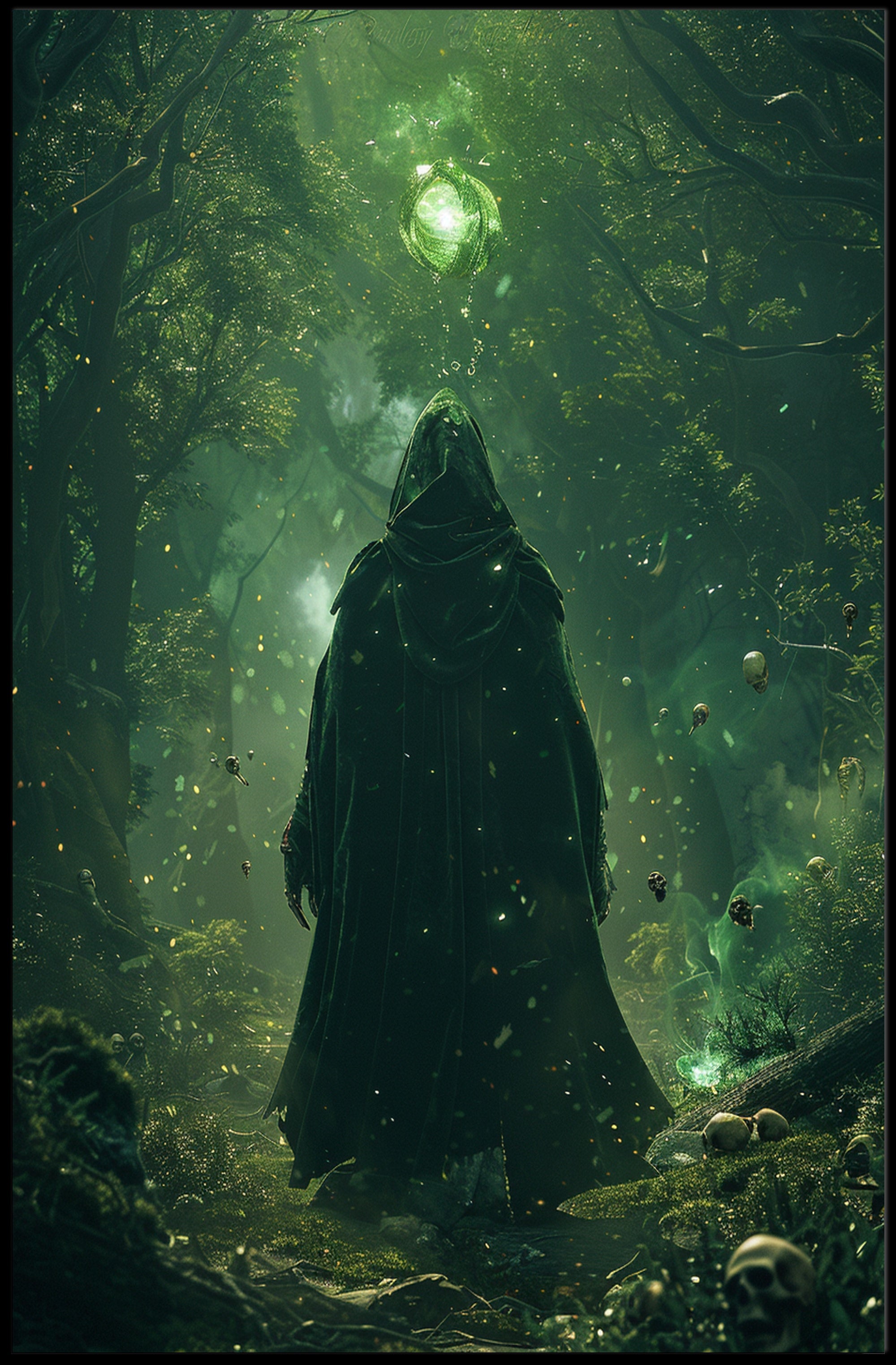 Mystical Forest Sorcerer Scene Fantasy or Mythology Poster PosterGoat