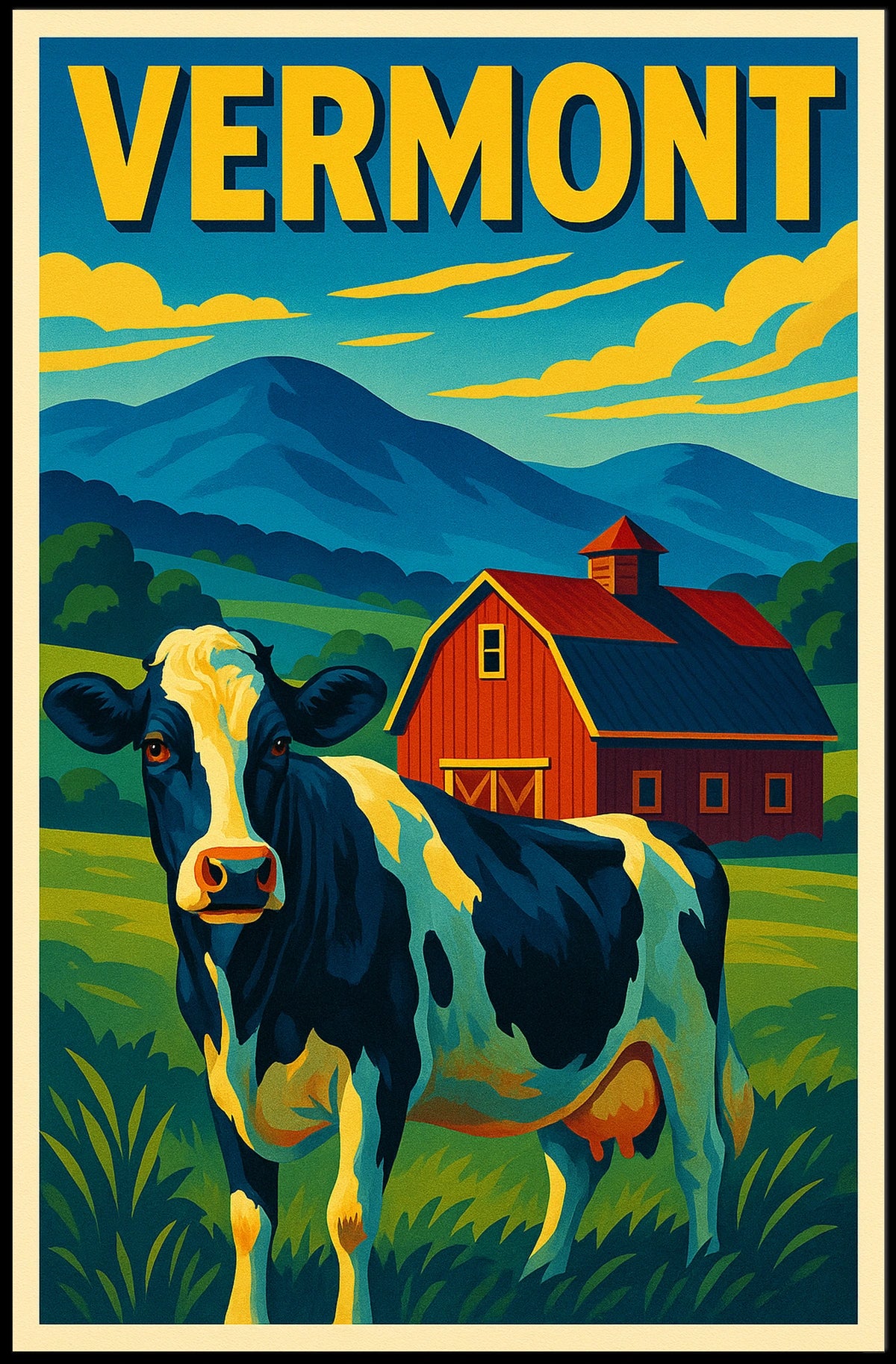 Vermont Countryside Charm Poster