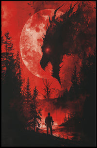 Mystical Egyptian Crow Art Poster with Geometric Patterns PosterGoat