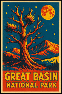 Great Basin Night Sky Vintage Travel Poster