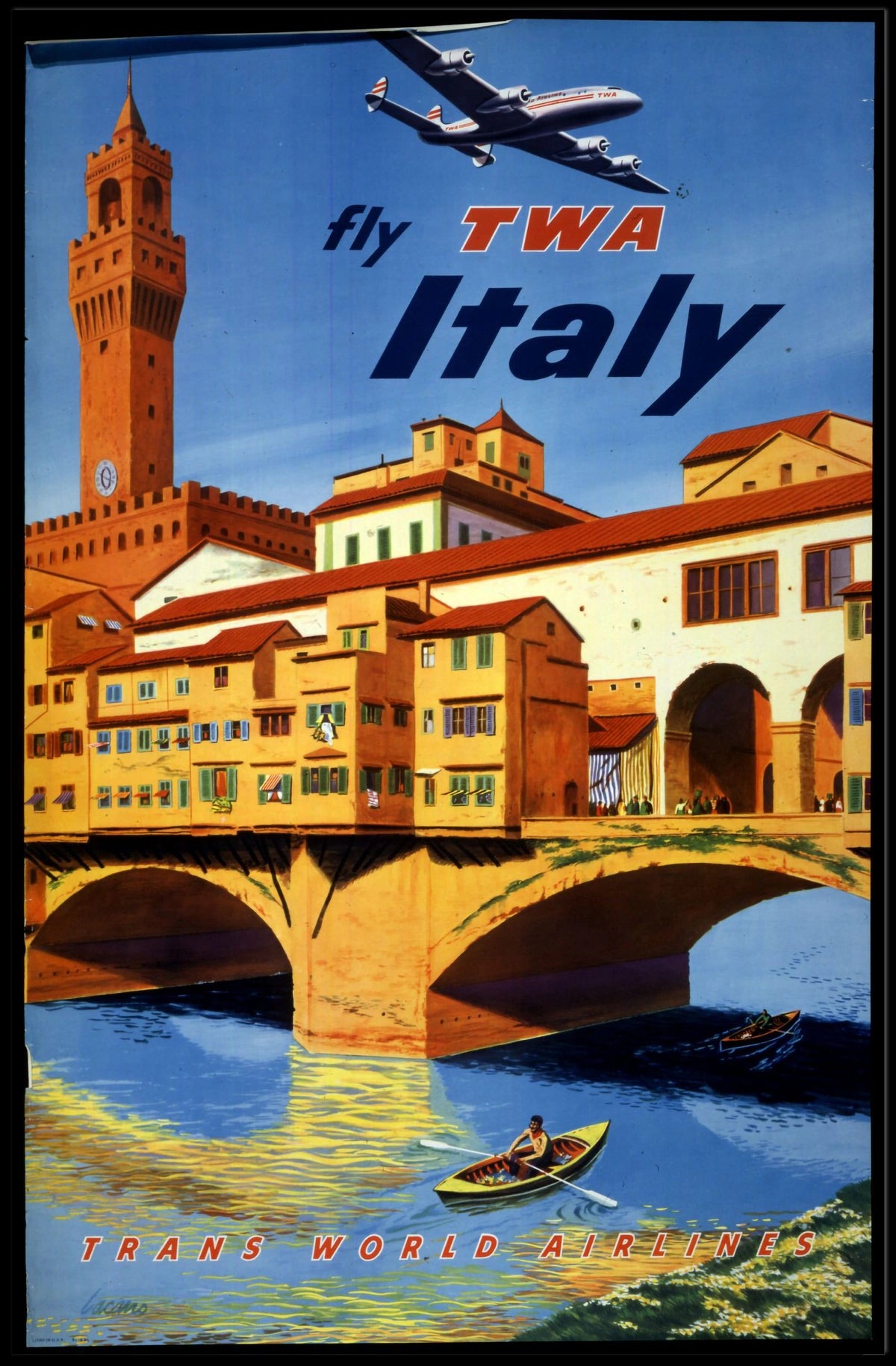 Fly Twa To Italy Poster