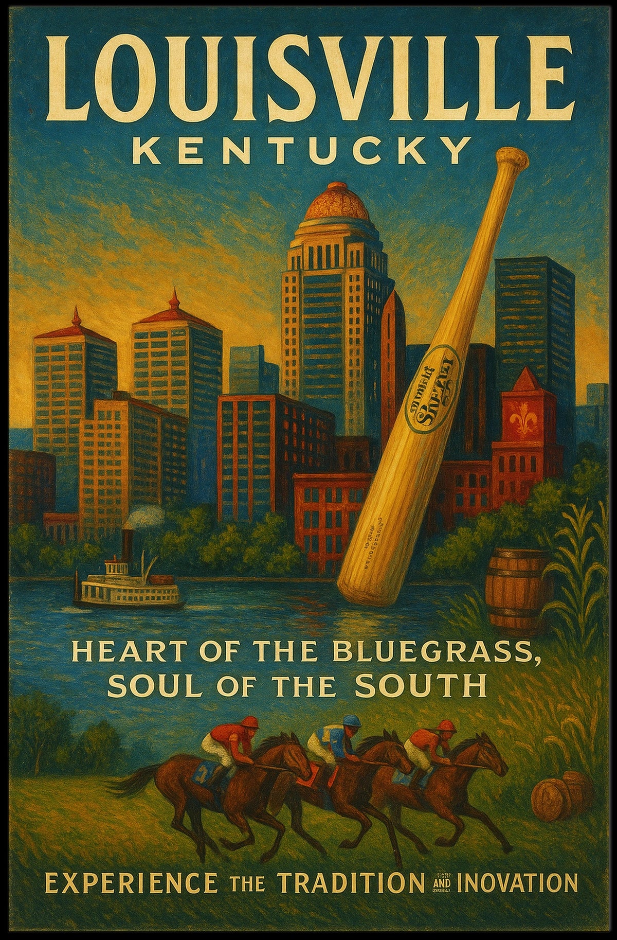 Louisville, Kentucky Heart of the Bluegrass Poster