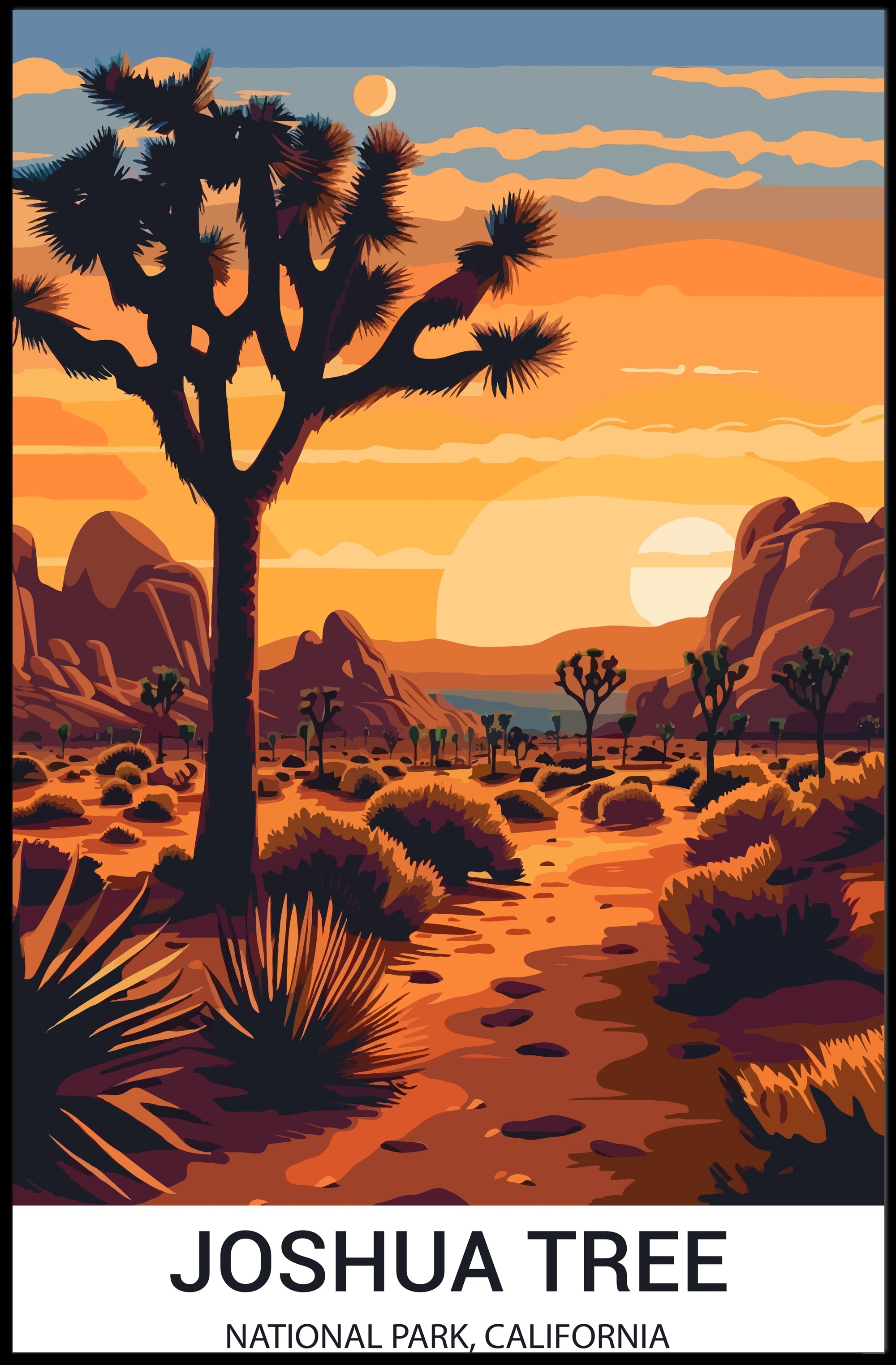 Joshua Tree National Park Vintage Travel Poster
