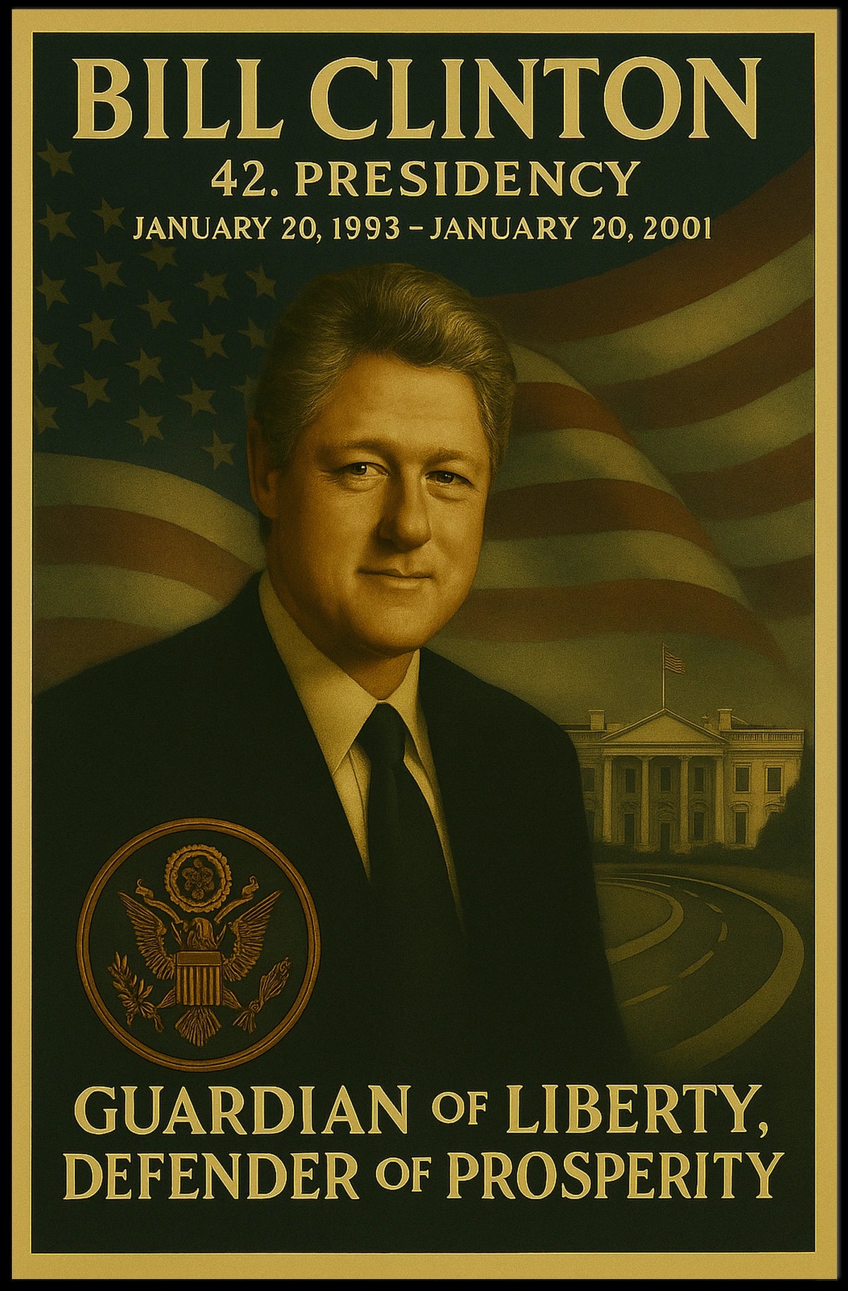 President Bill Clinton Commemorative Historical or Presidential Poster