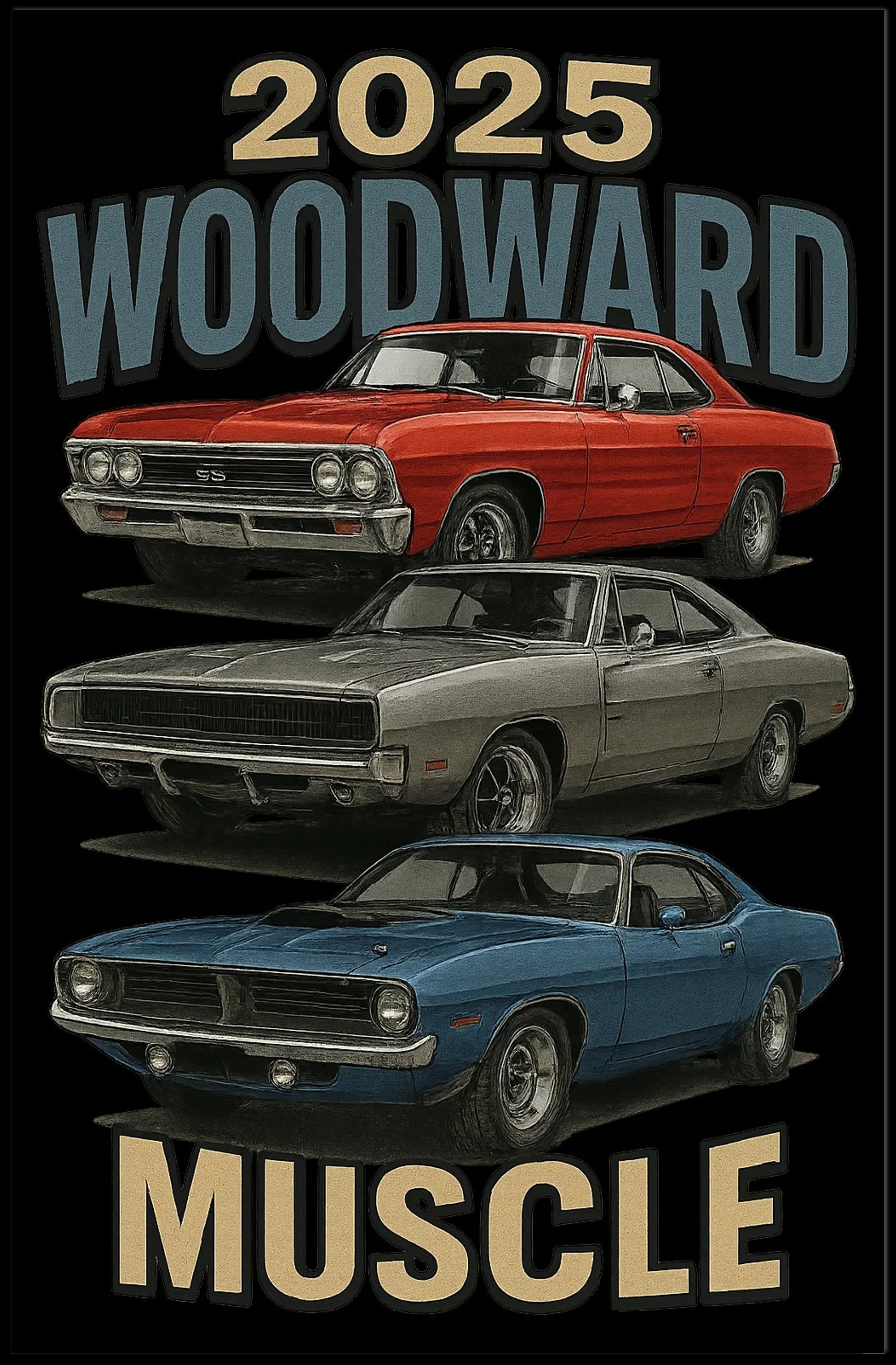 Classic Vintage Muscle Car Event Poster