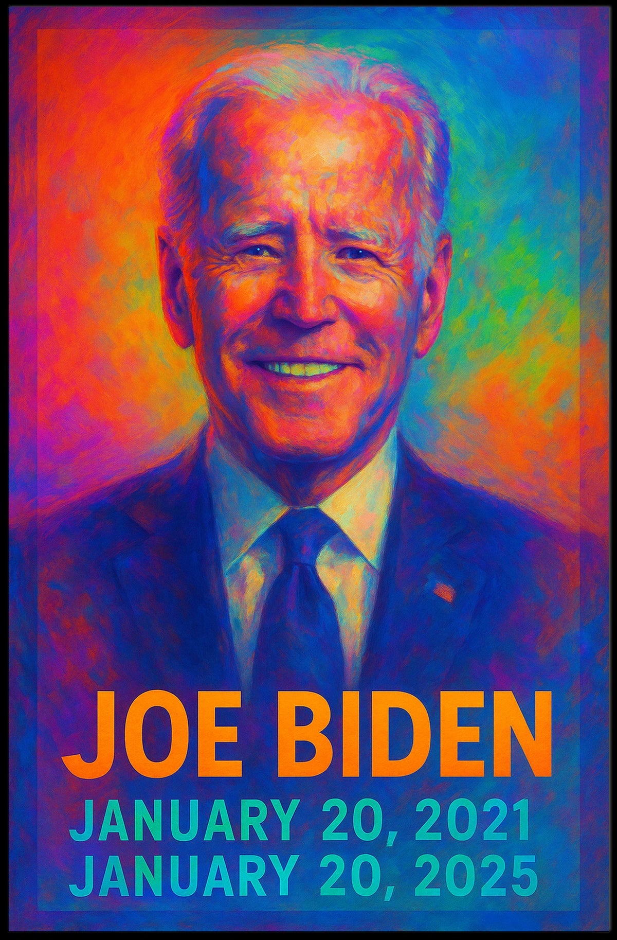 Joe Biden 46th President of the United States Neon Gradient Overlay Poster