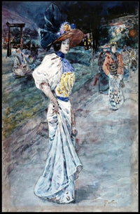 Elegance in the Evening: Cultural Fusion Watercolor Poster