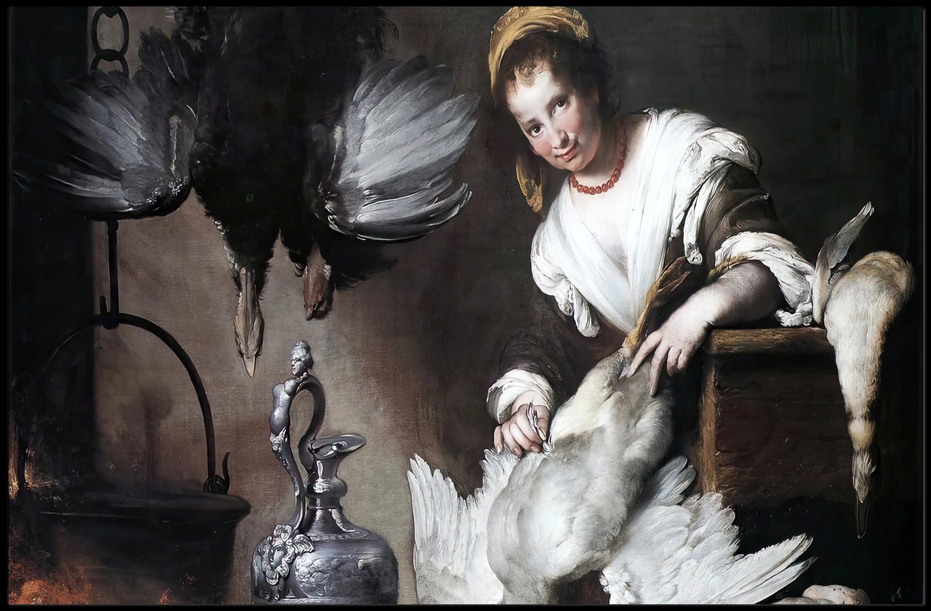 Classical Domestic Scene Baroque Realism Artistic Poster