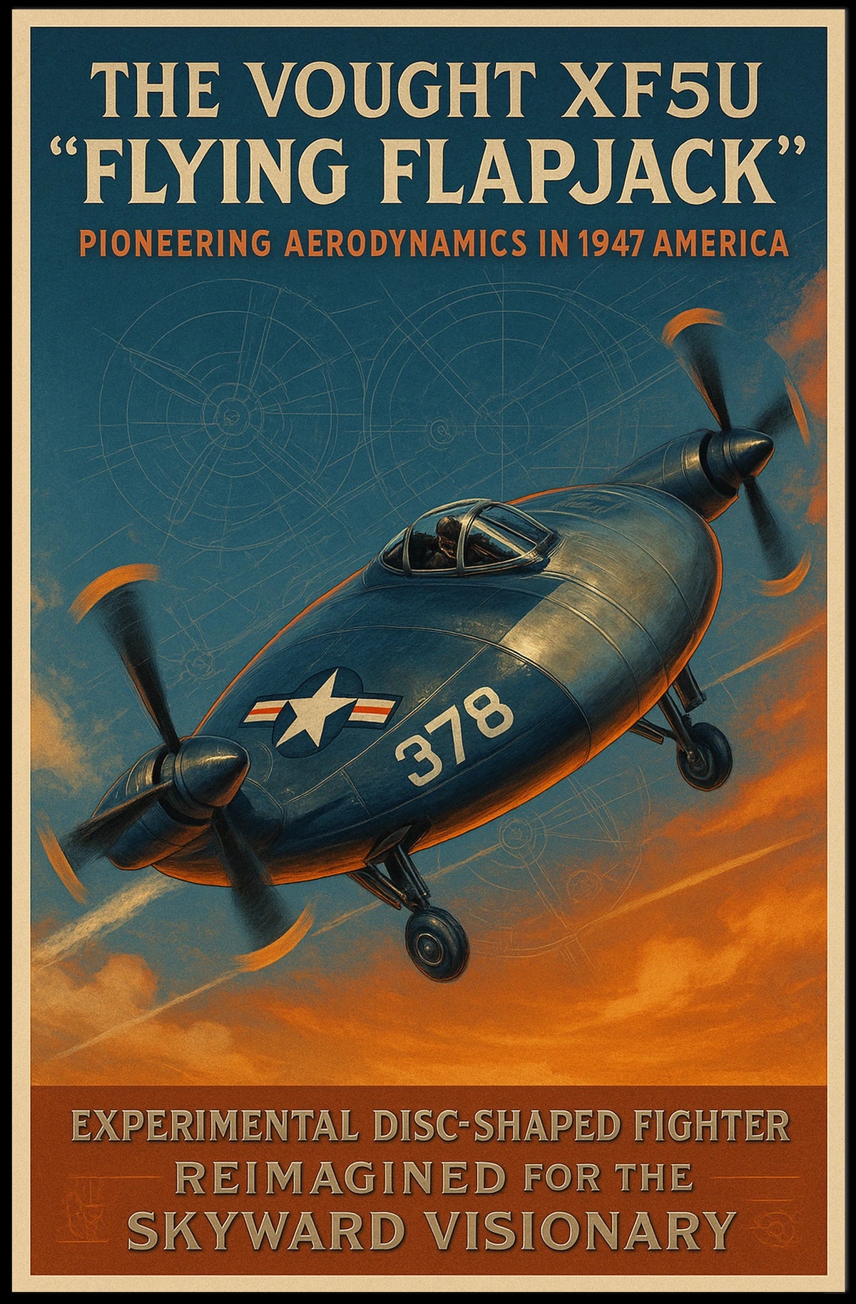 The Vought Xf5U Flying Flapjack Poster