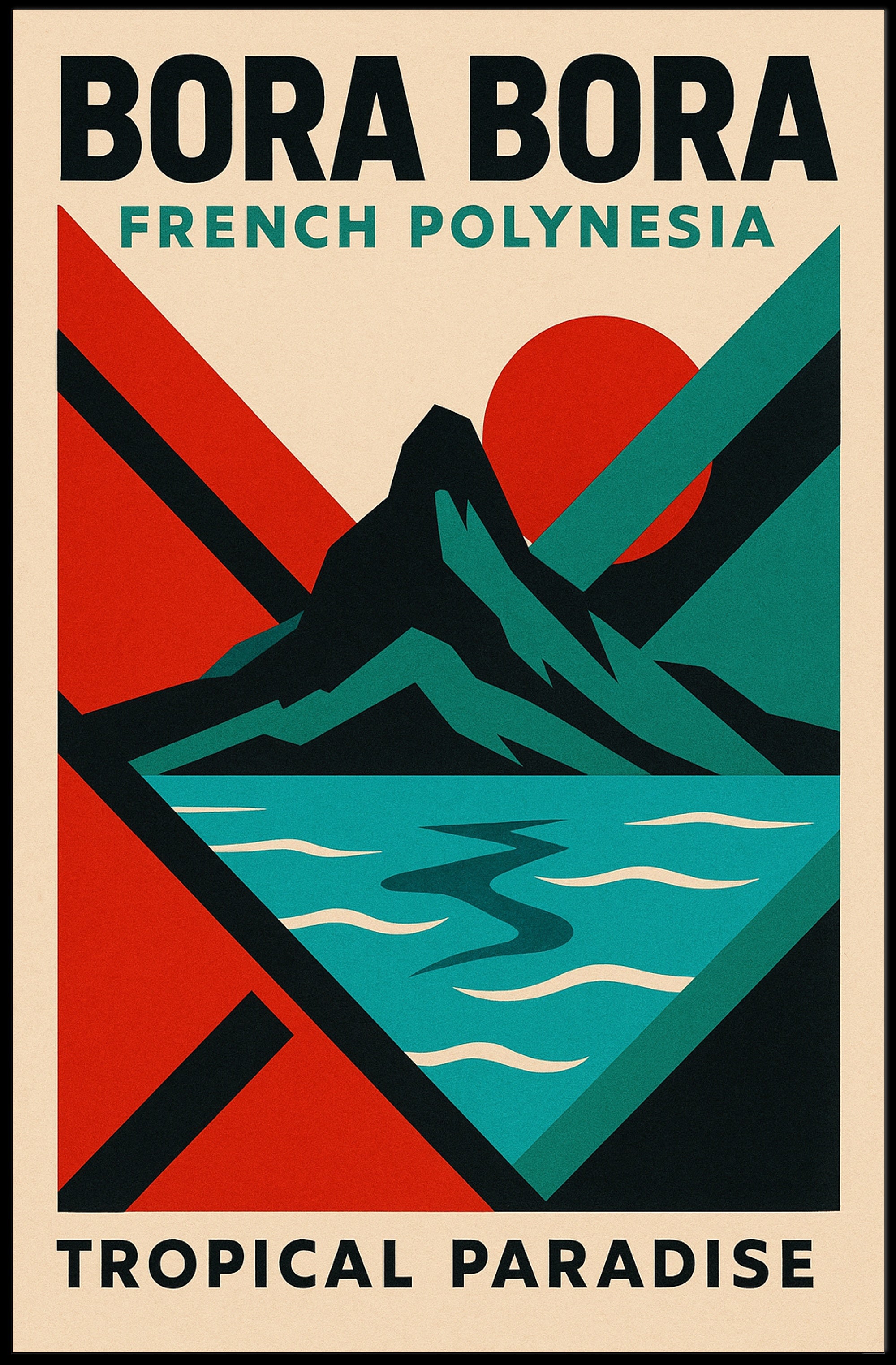 Bora Bora Tropical Paradise Vintage Travel Poster PosterGoat