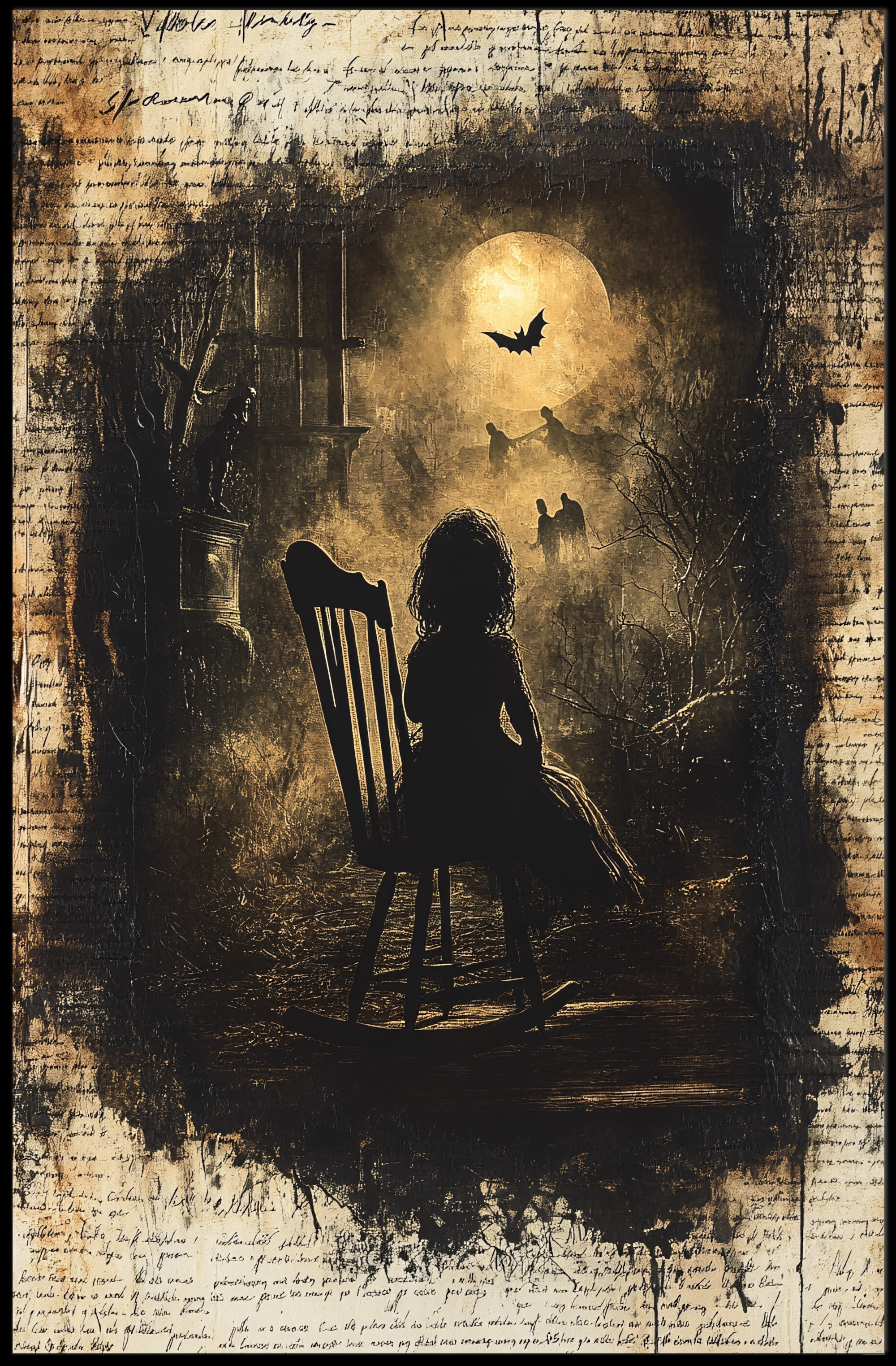 Haunting Gothic Silhouette Child Fantasy or Mythology Poster
