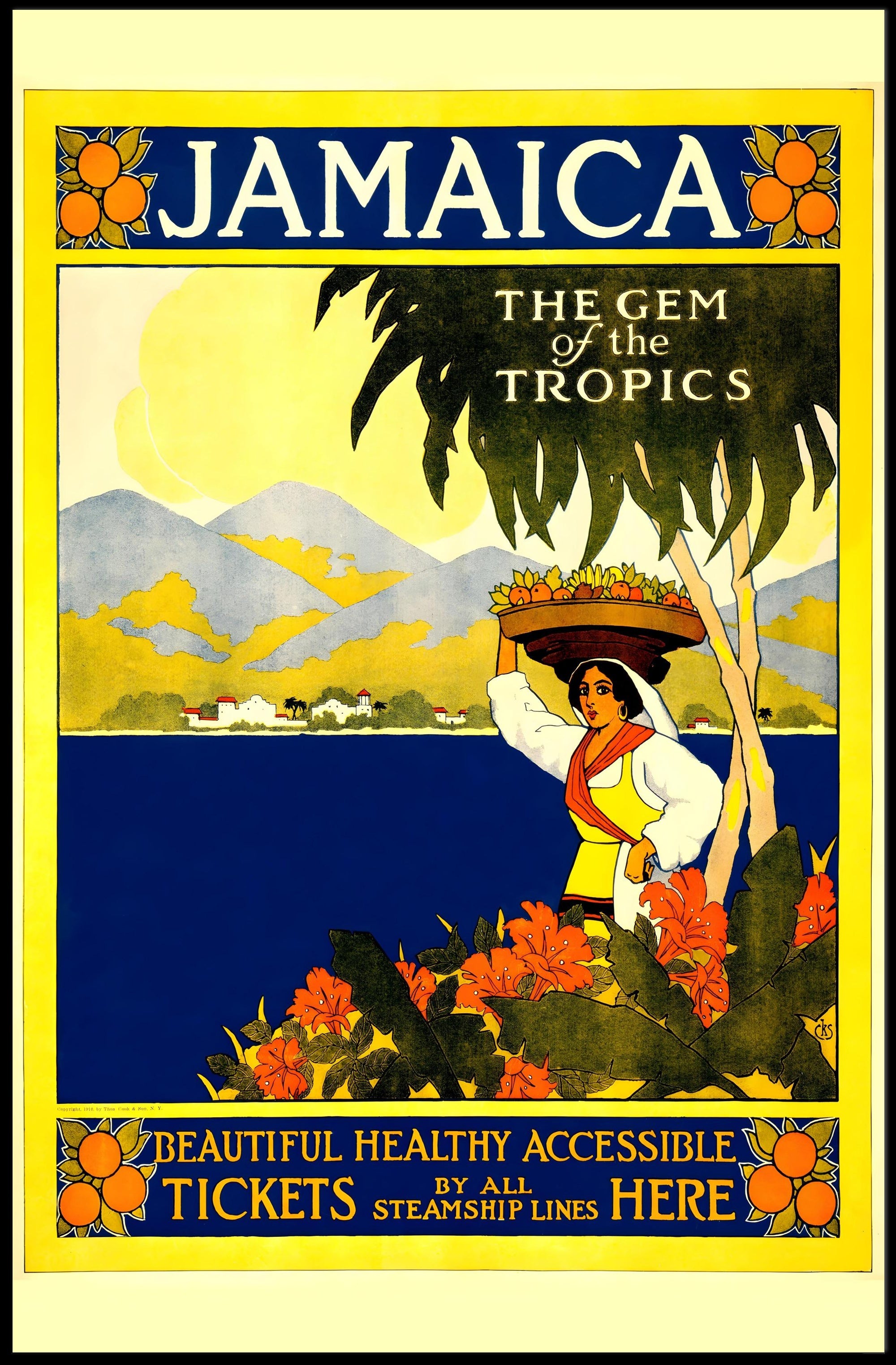 Jamaica Travel Paradise: Vintage Stylized Tropical Adventure Poster