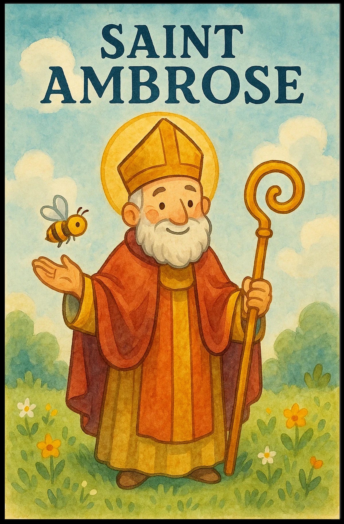 Saint Ambrose Cathedral Cityscape Portrait Wall Poster