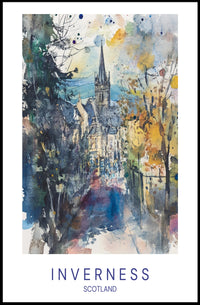 Inverness: A Watercolor Impression Poster PosterGoat