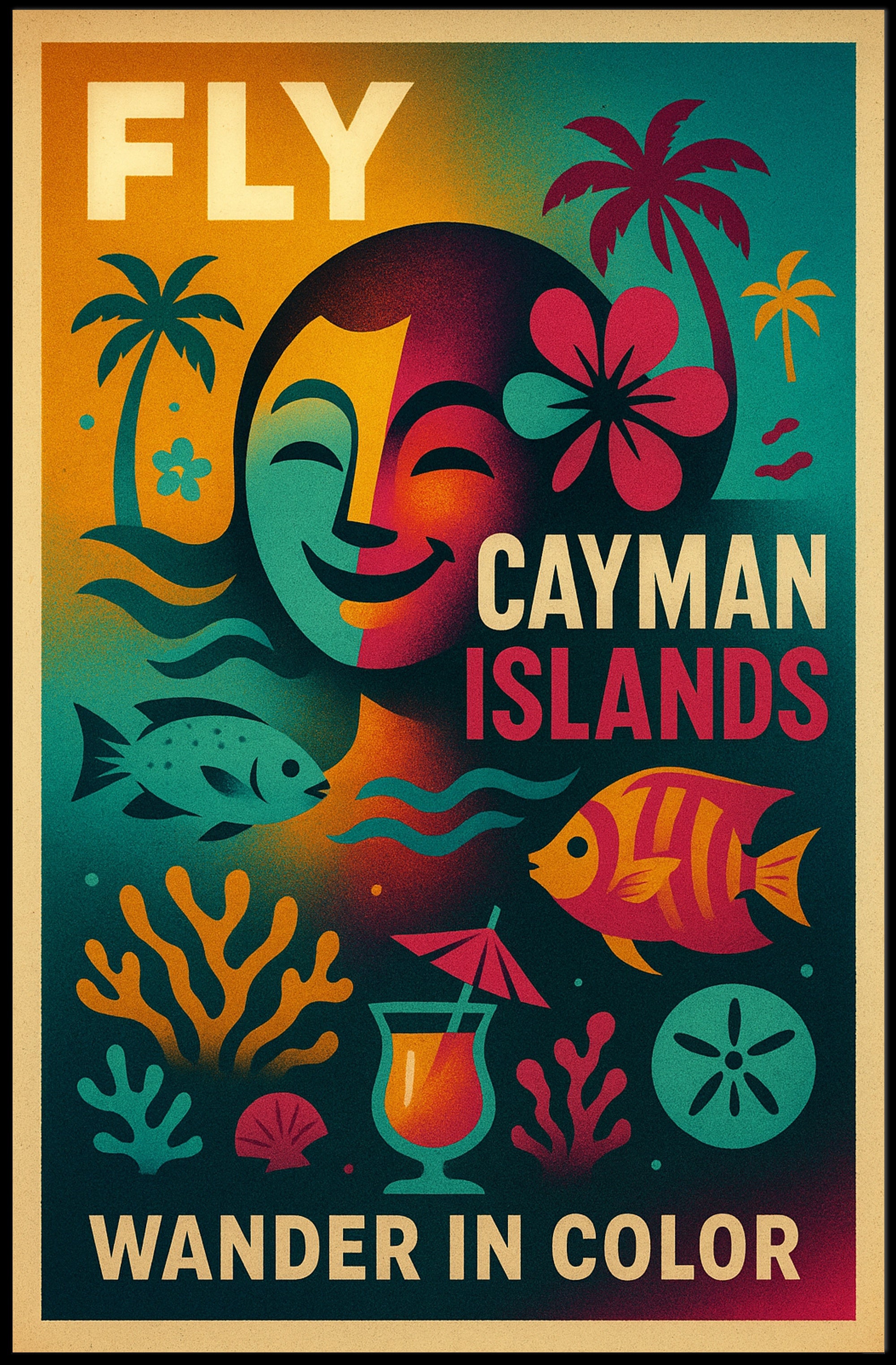 Wander in Color - Cayman Islands Poster