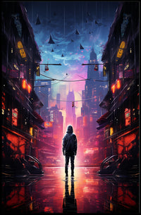 Neon Cityscape Poster