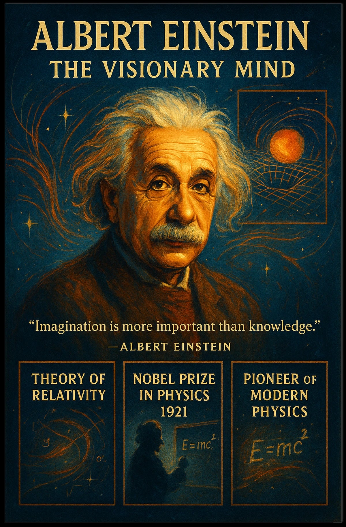 Albert Einstein Inspirational Physics Quote Poster Print