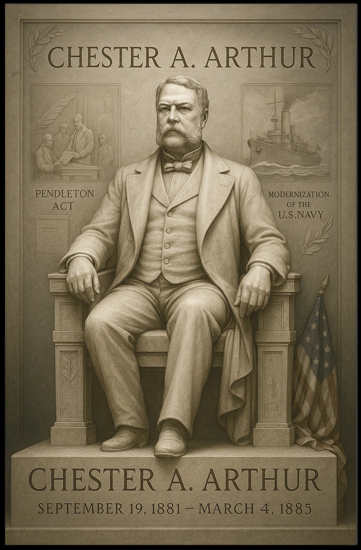 Chester A. Arthur Presidency Overview Poster