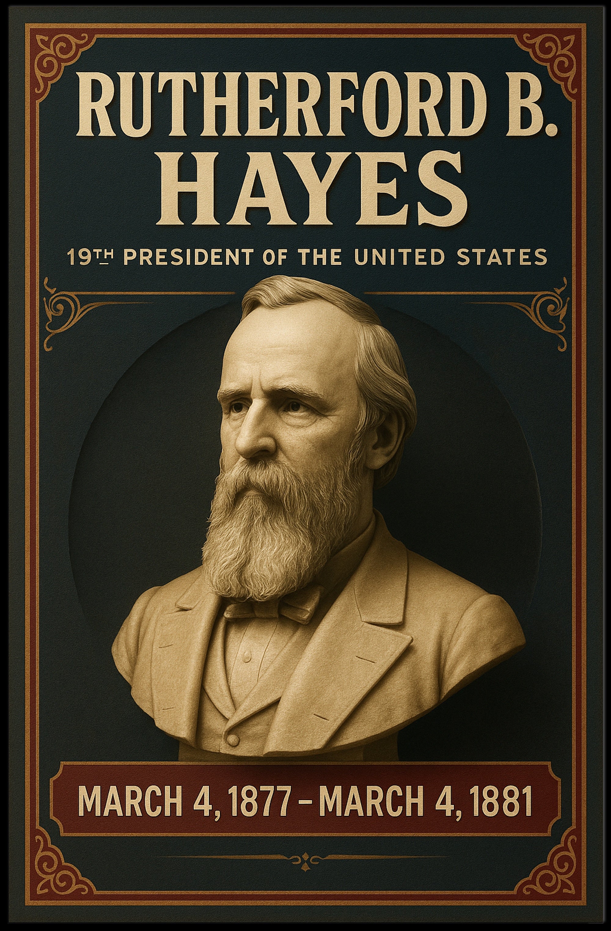 Rutherford B. Hayes Vintage Presidential Historical Poster PosterGoat