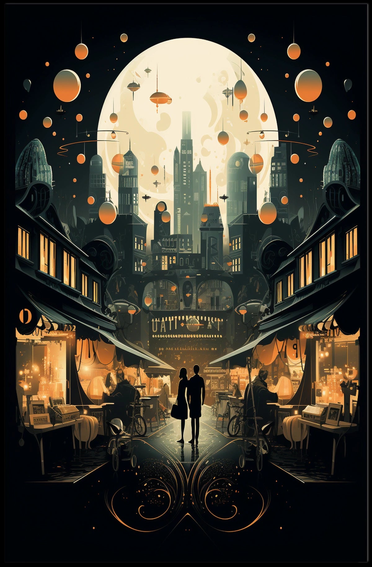 Moonlit Metropolis Poster