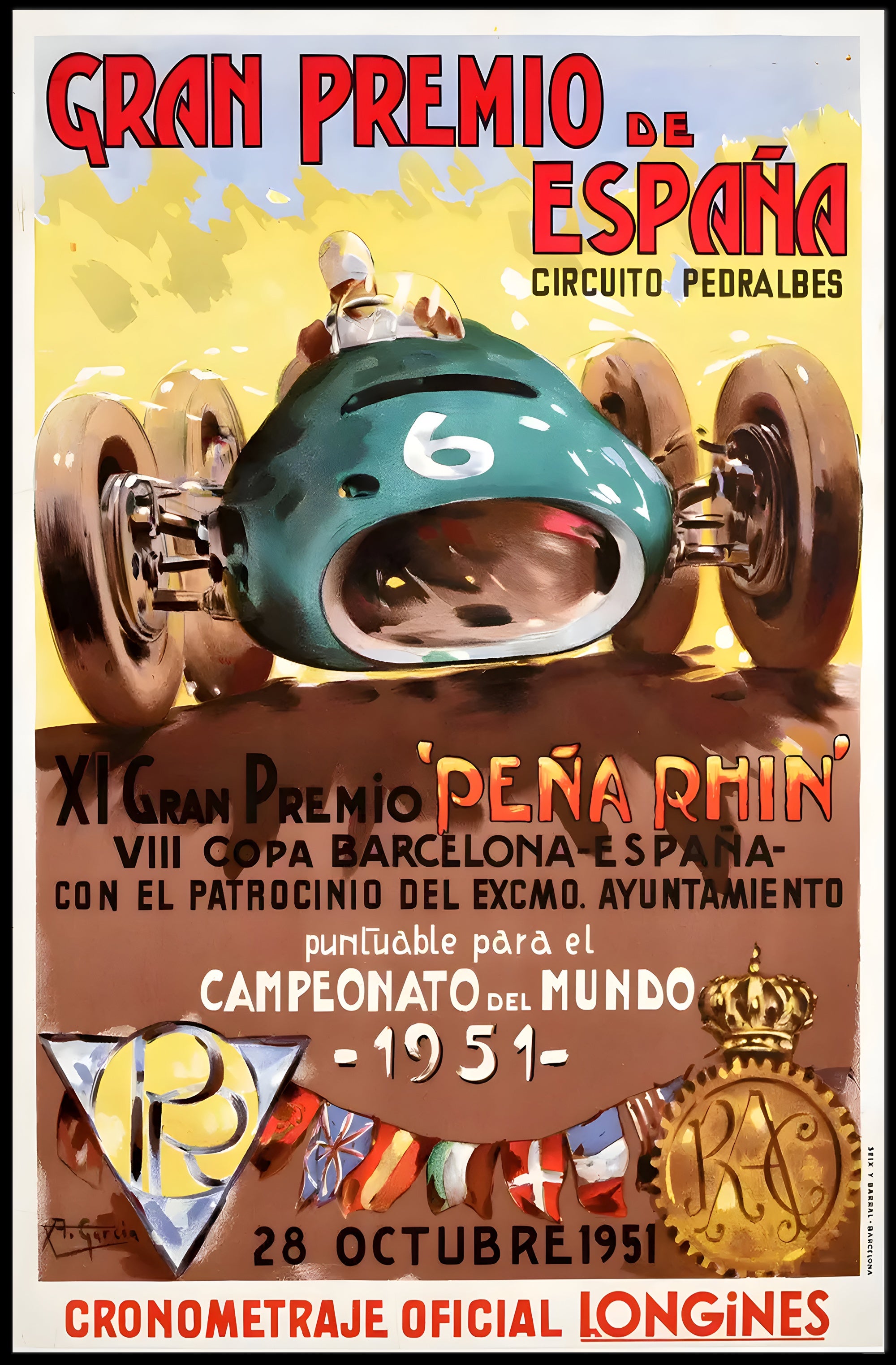 Gran Premio de EspaΓ±a 1951 Poster