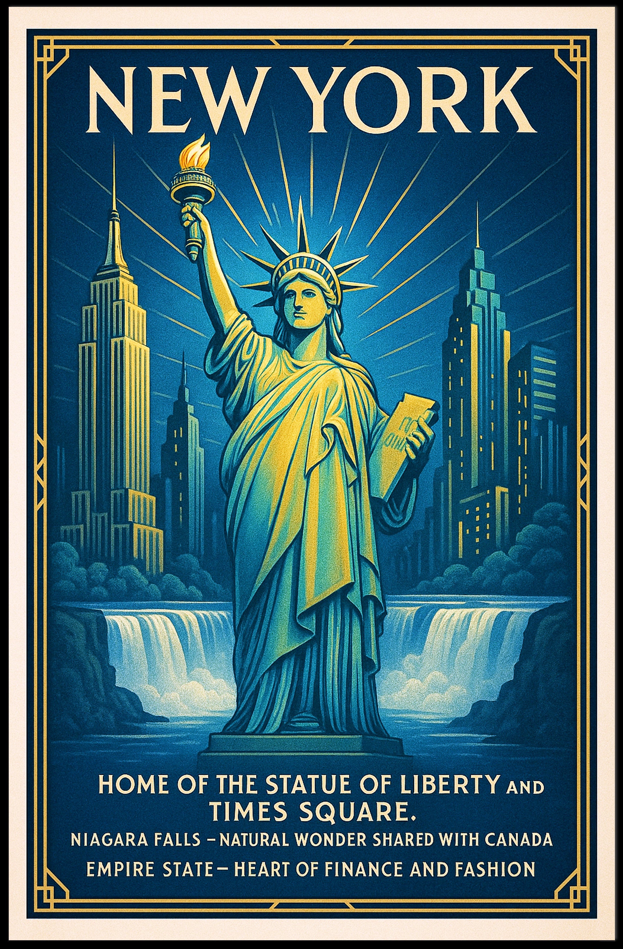 New York Landmarks Poster