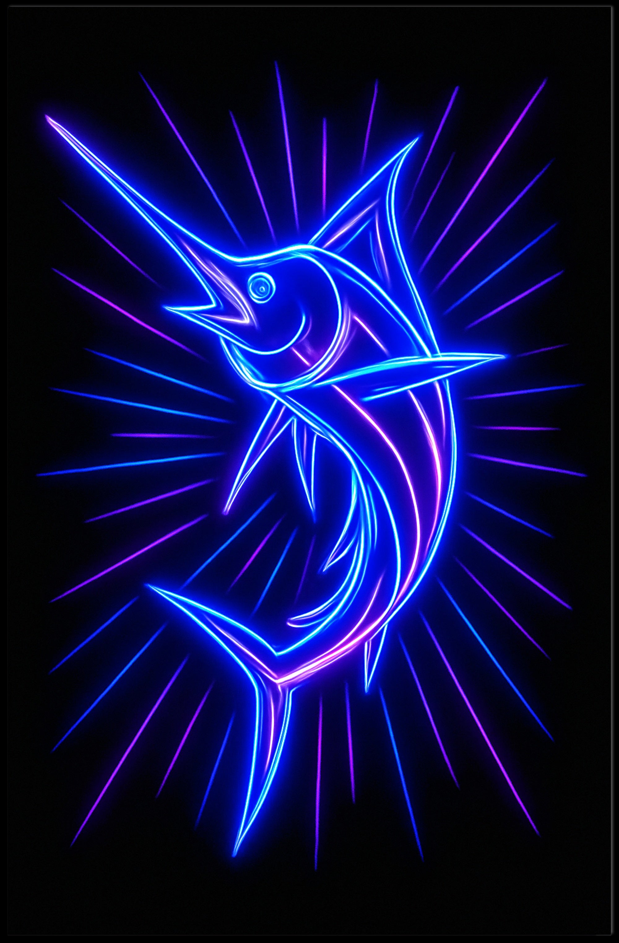 Neon Marlin Poster PosterGoat