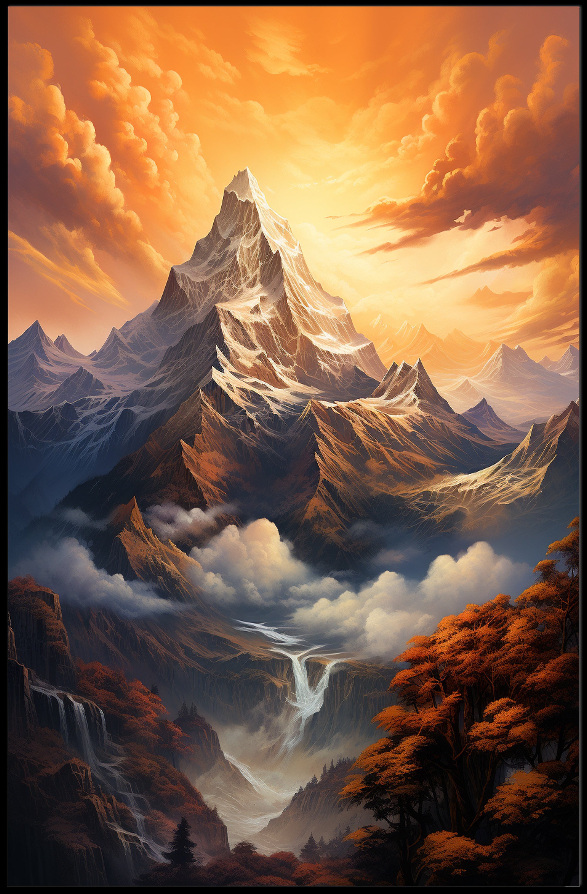 Majestic Mountain Sunrise Poster