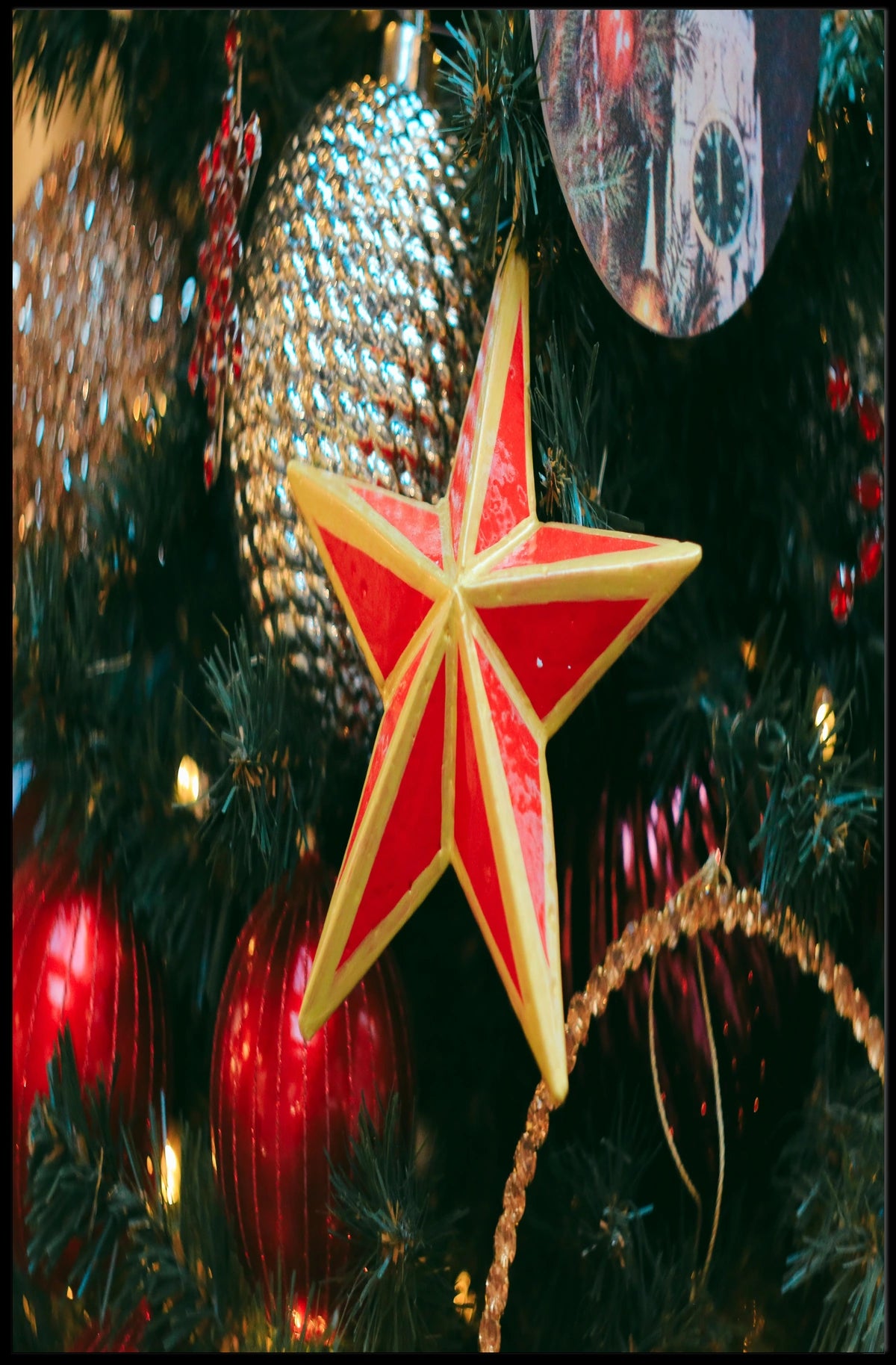 Festive Christmas Ornament Display Poster