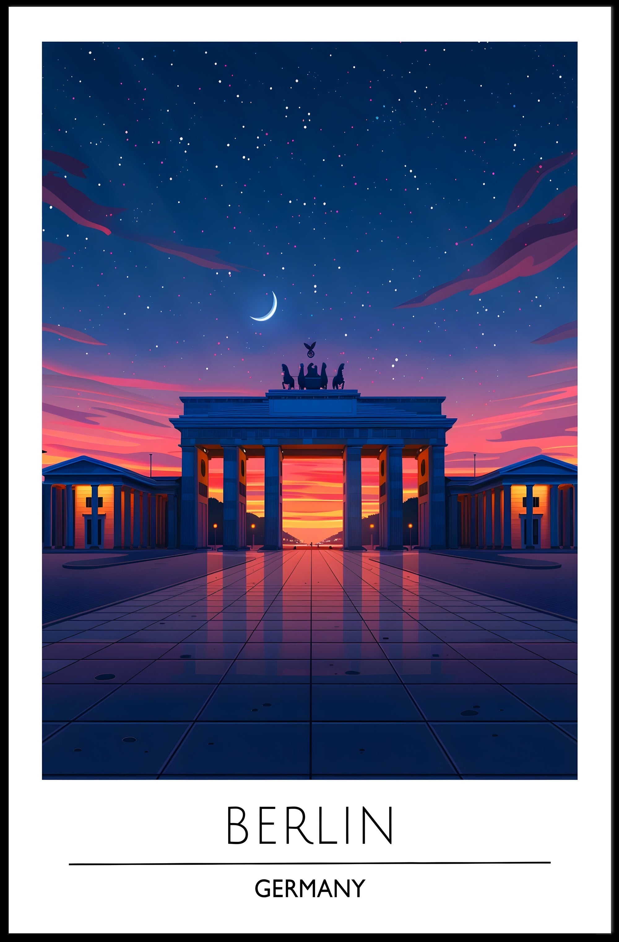 Brandenburg Gate Twilight Serenity Travel Poster