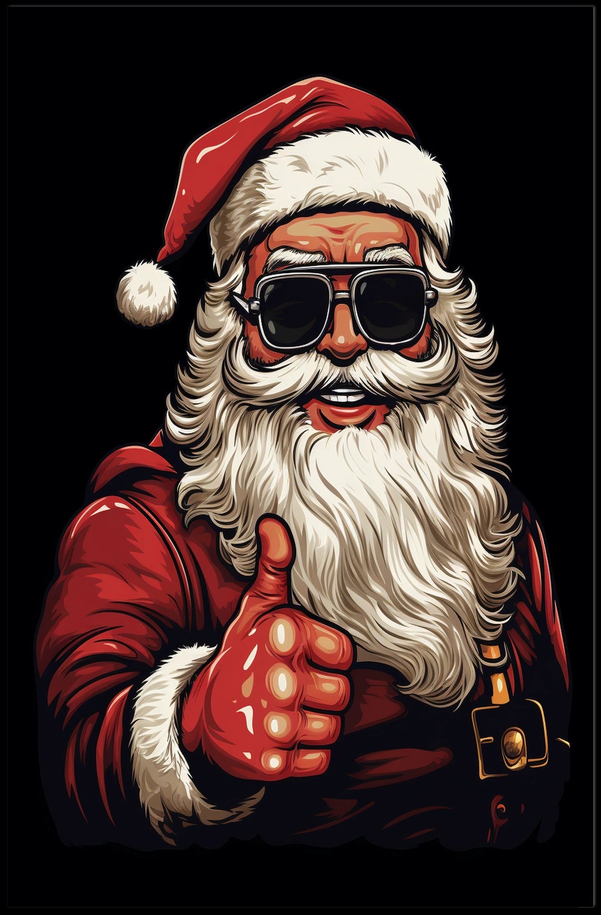 Santa's Classic Charm Art Print with Pop Culture Poster