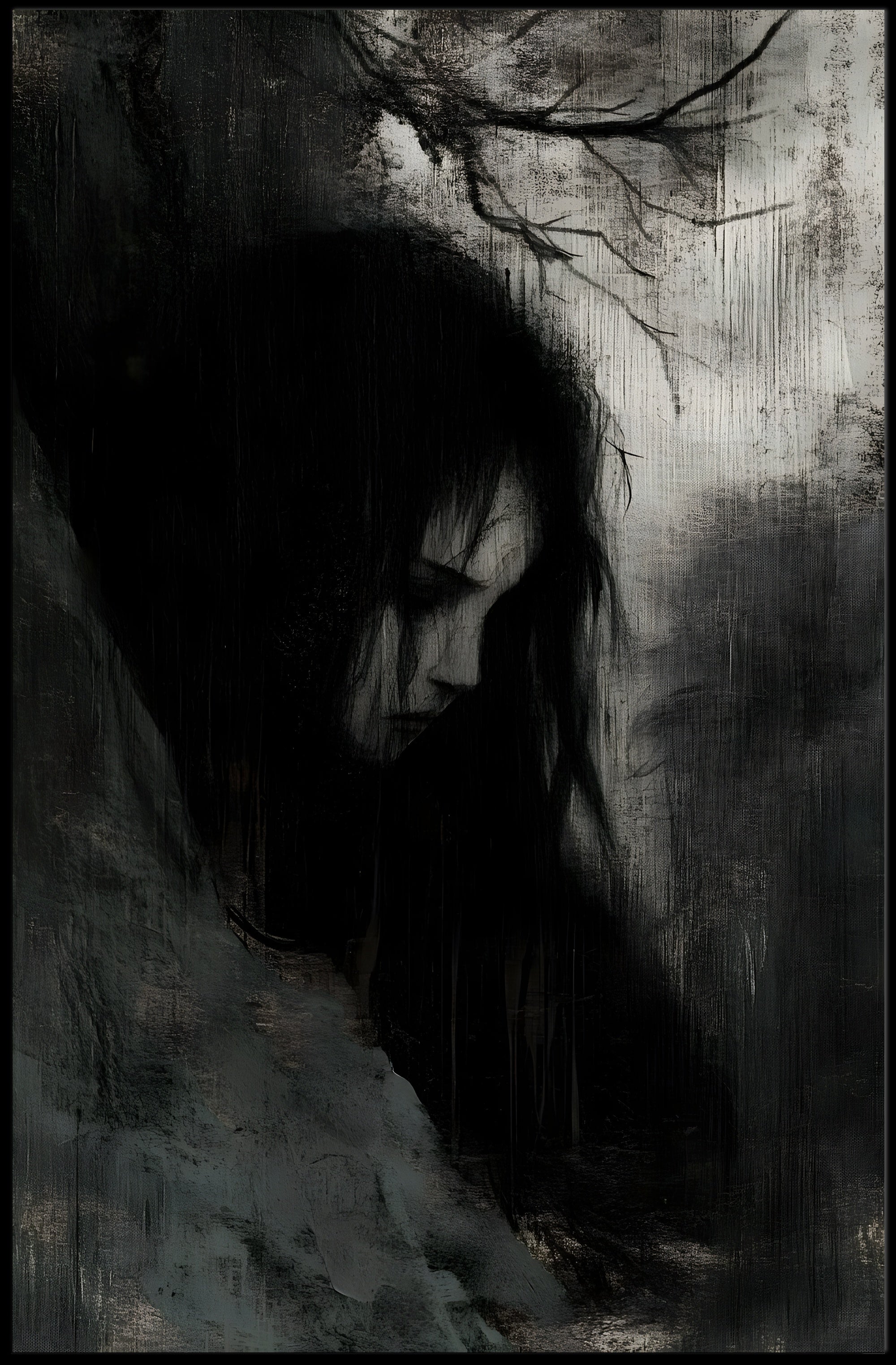 Mystical Gothic Figure in Dark Artistic Poster PosterGoat