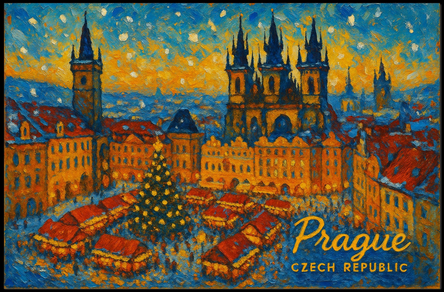 Prague Winter Market Poster