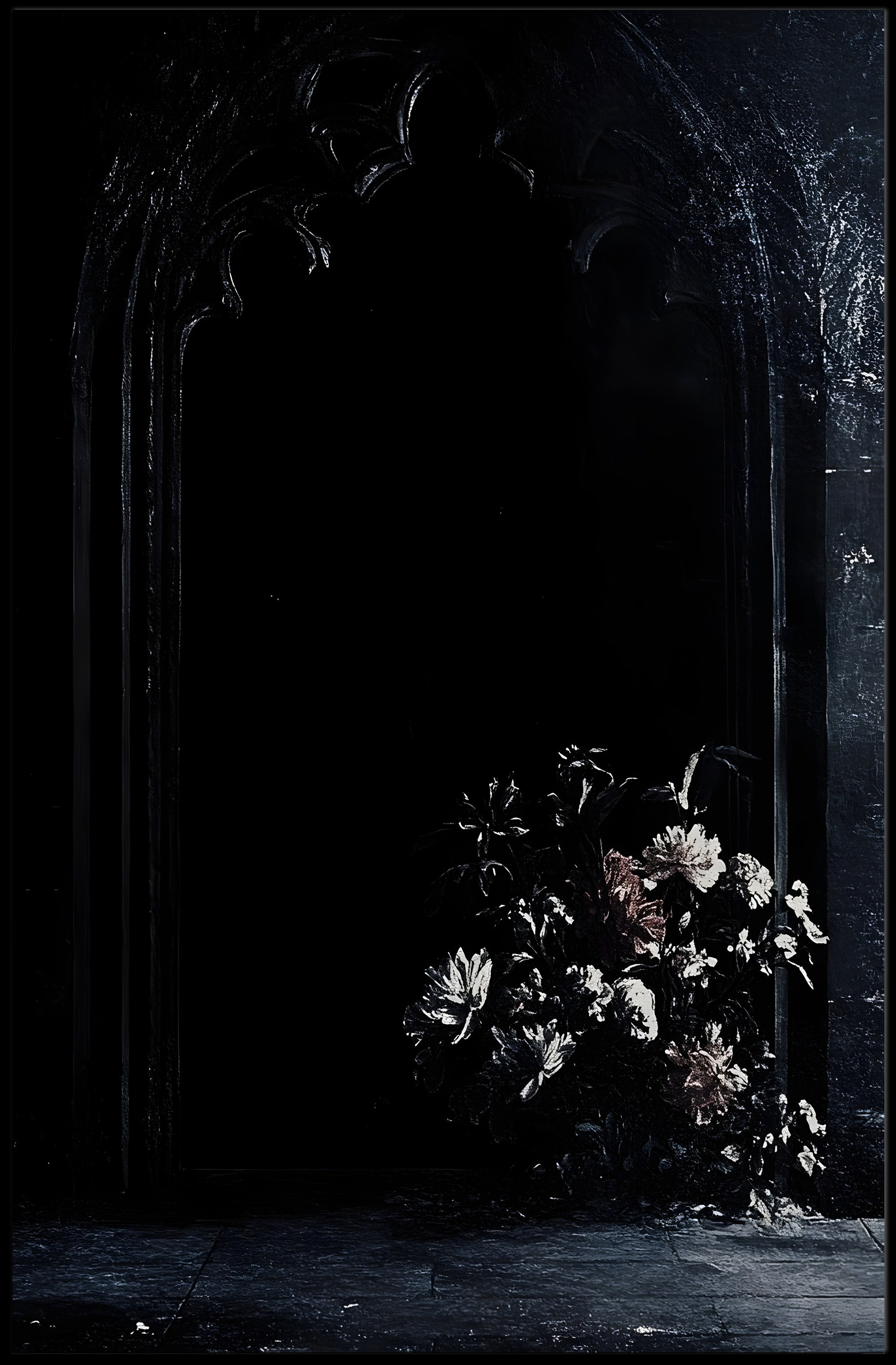 Mysterious Gothic Floral Archway Art Poster - Abstract or Artistic Poster PosterGoat