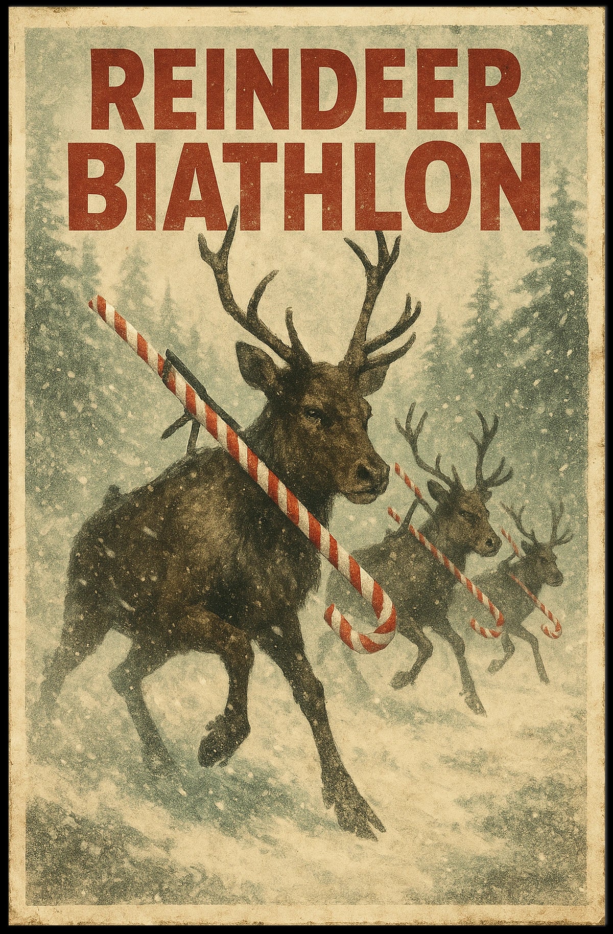Reindeer Biathlon Poster