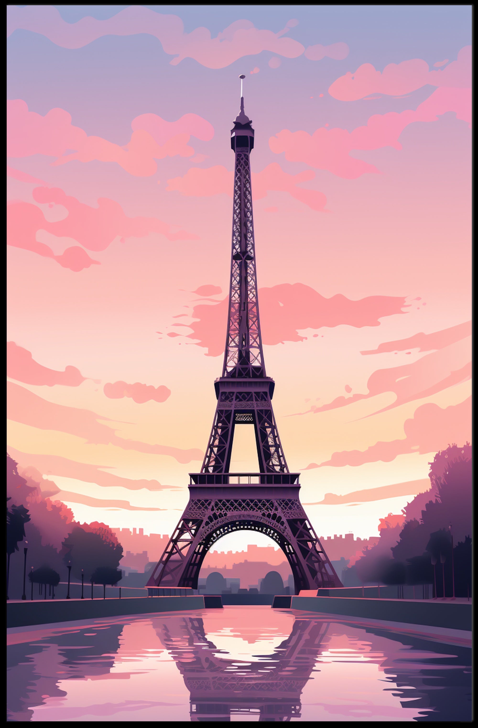 Eiffel Tower At Dusk Poster