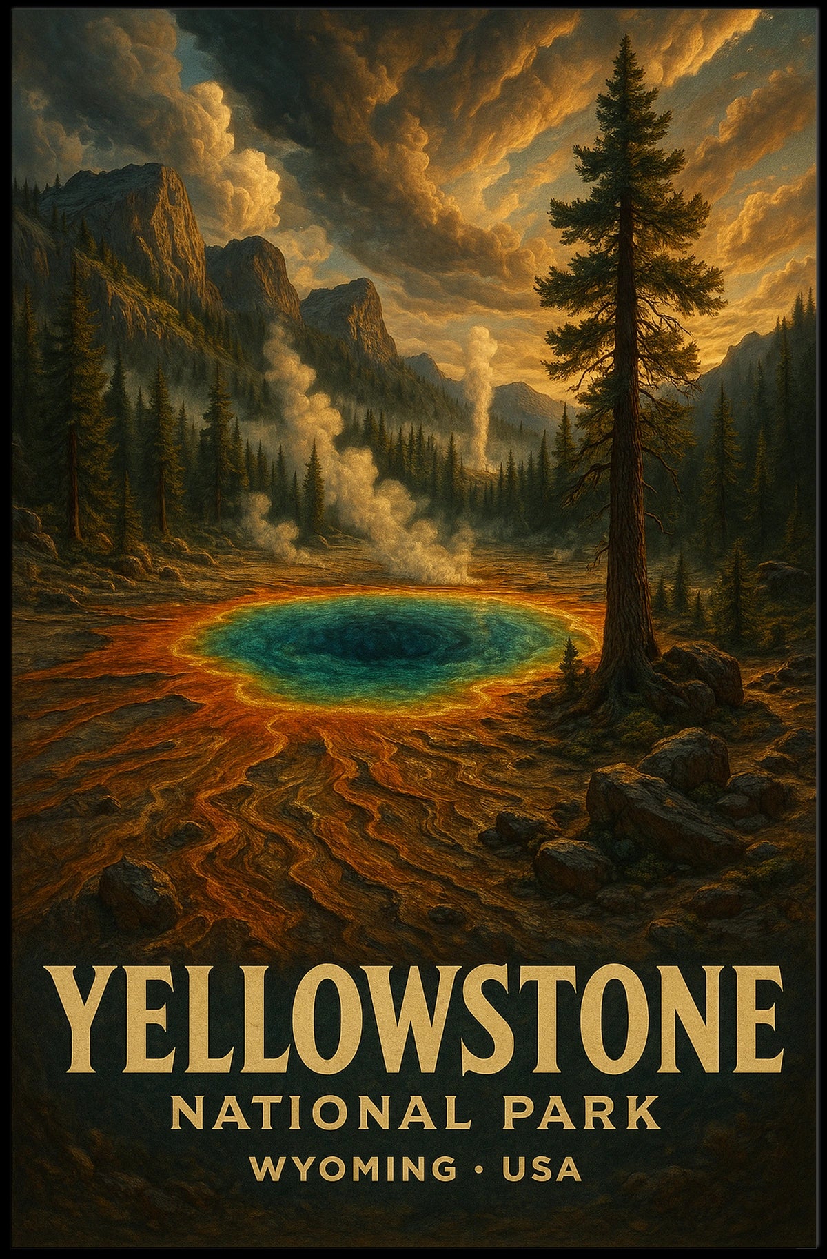 Yellowstone National Park Vintage Collector Poster