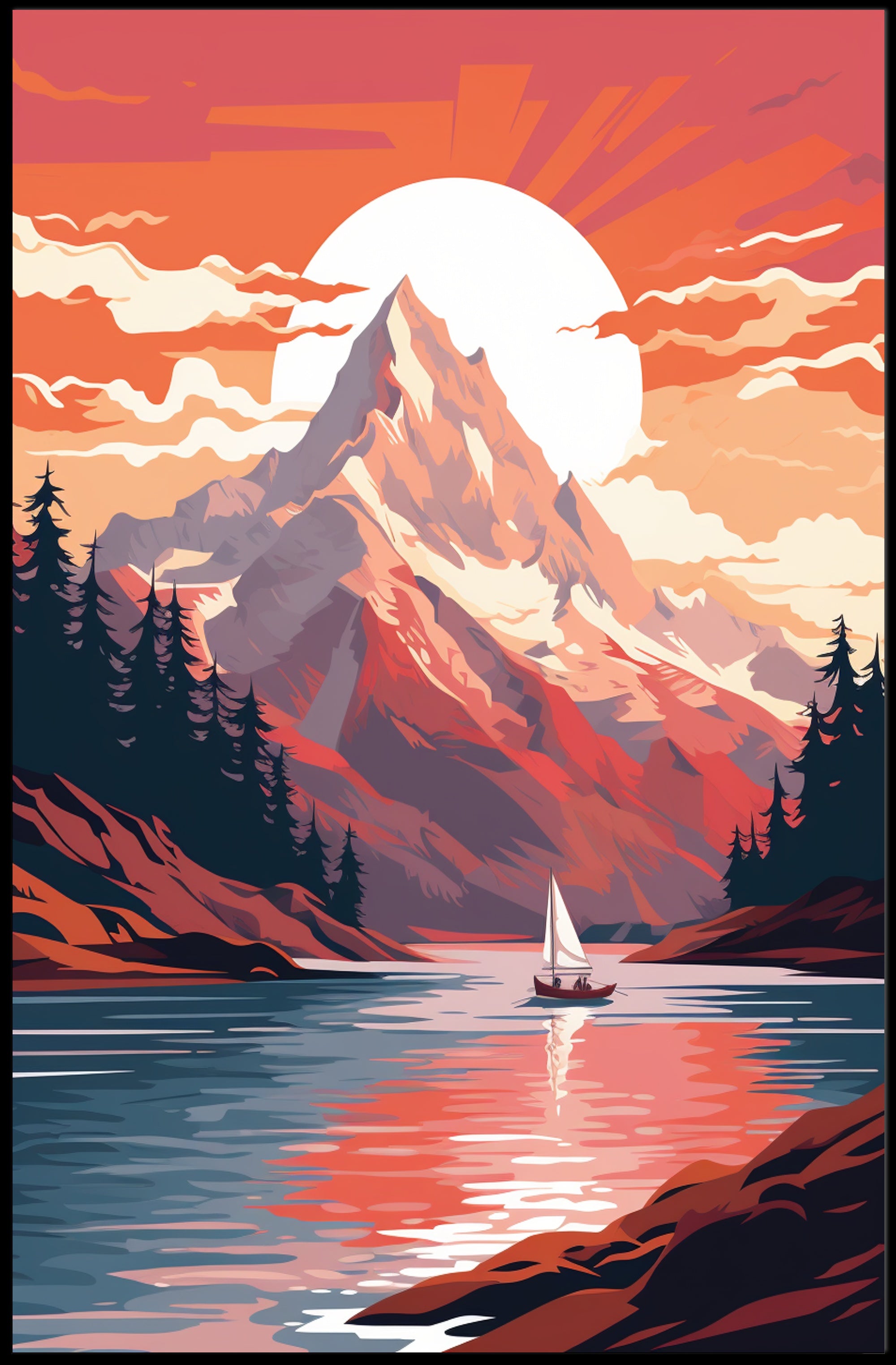 Serene Mountain Retreat Poster PosterGoat