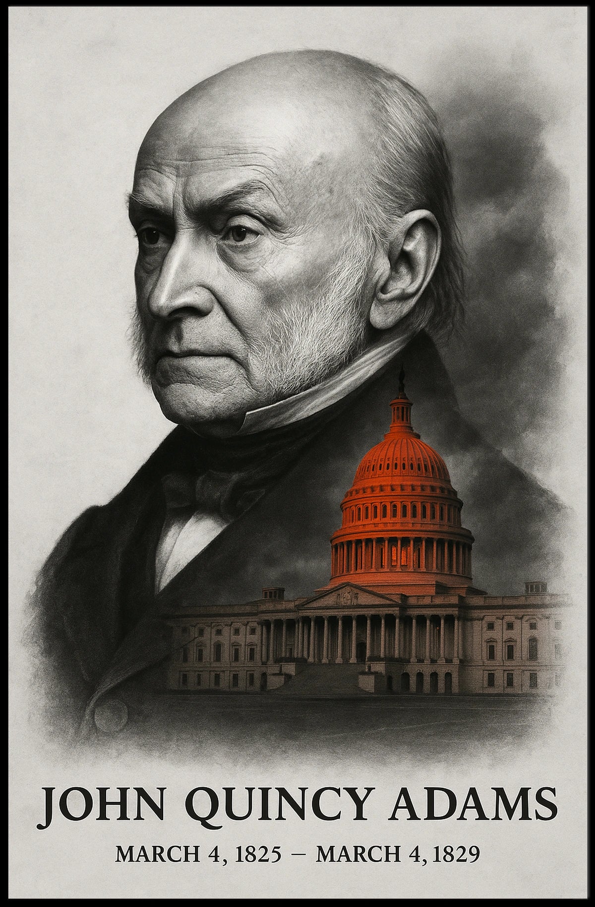 John Quincy Adams 6th President of the United States Reflections Poster