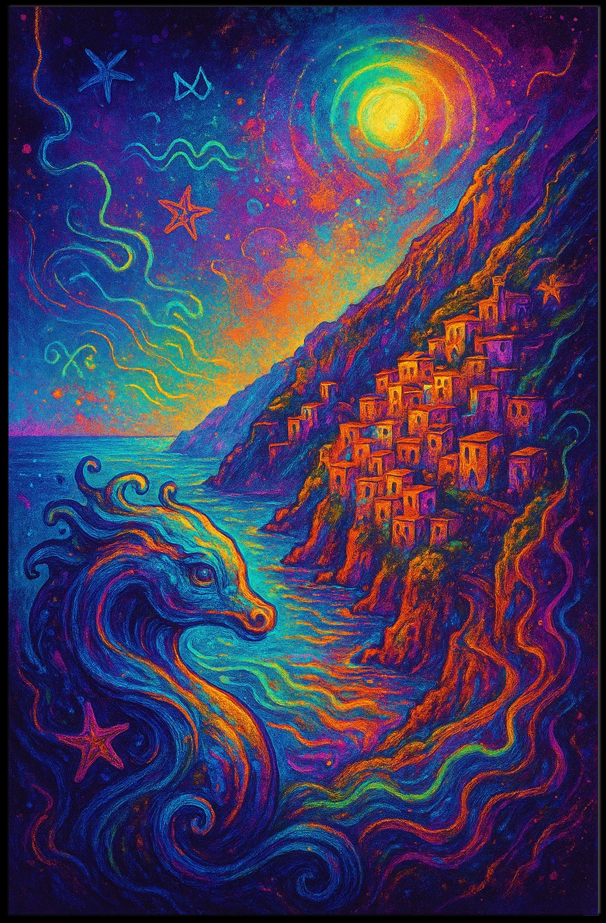 Mythical Sea Creature Fantasy Art Poster Print